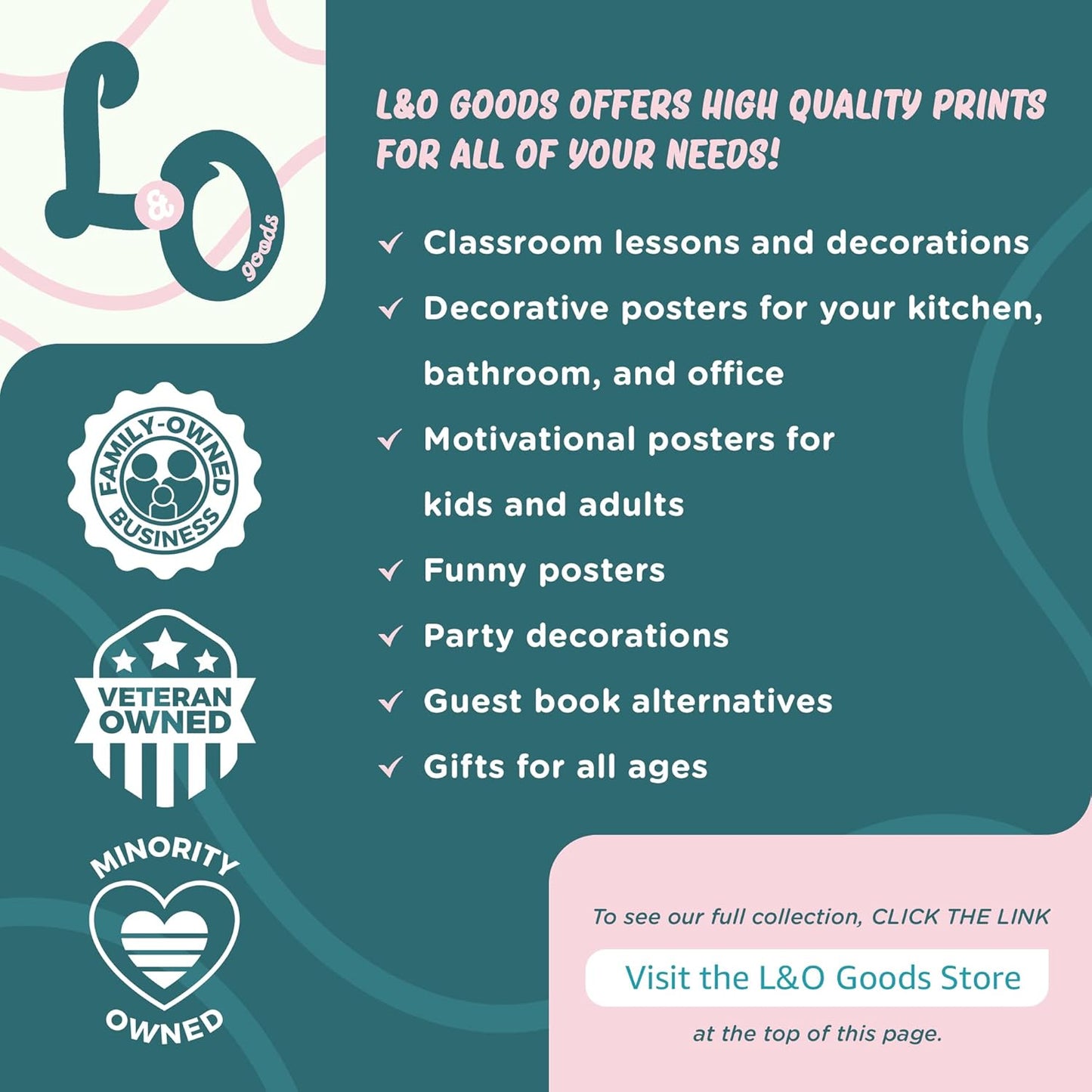 L&O Goods 10-Pack Motivational Posters 11 x 17 – Positive Affirmations for Classroom, Office, or Home – Inspirational Wall Prints - Glossy, Durable, Unframed Prints (Made in USA)
