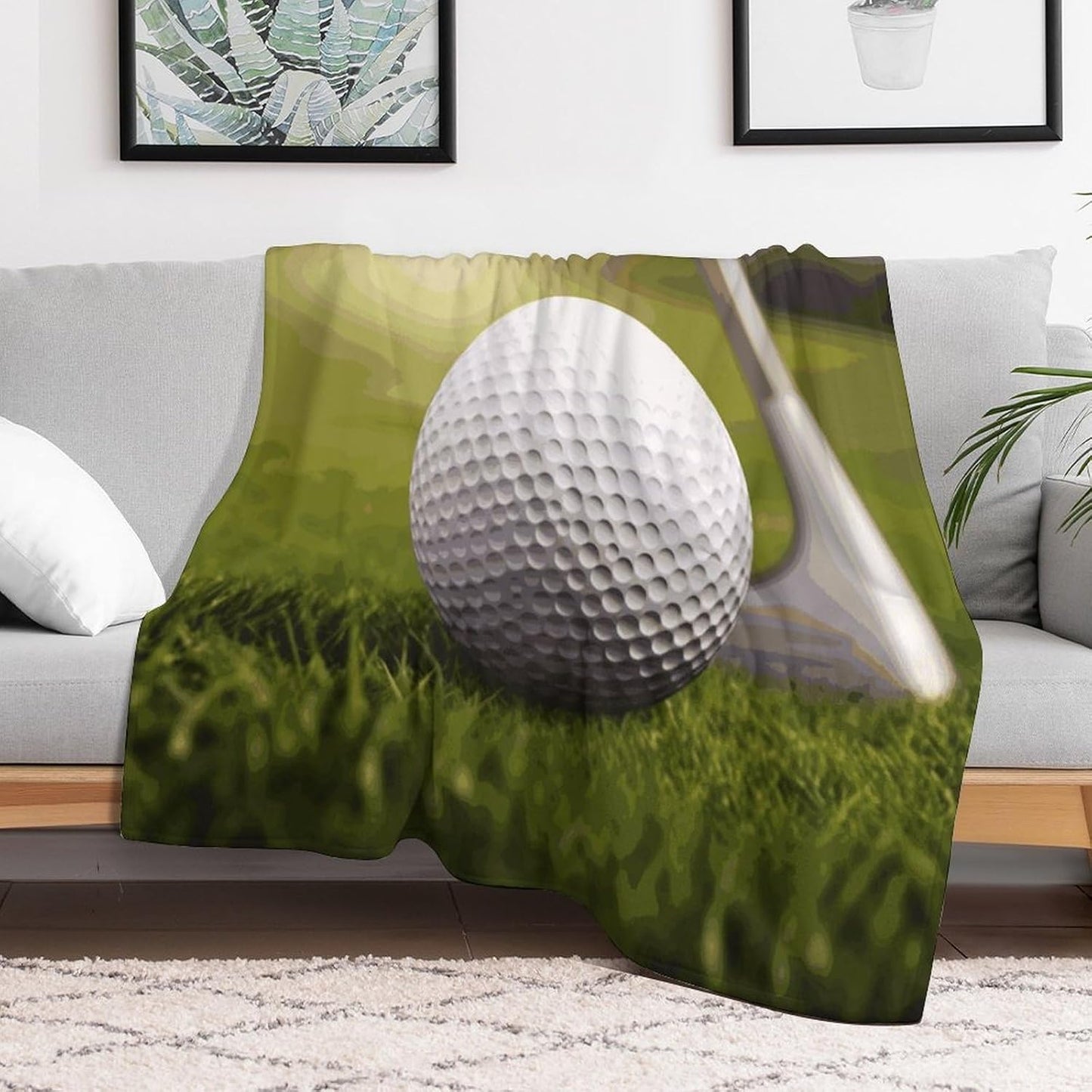 Sport Golf Ball Blanket Super Soft Lightweight Throw Blanket Cute Cozy Warm Bed Blanket Decorative Fuzzy Blanket All-Season Home Decor Gift for Sofa Couch Living Room 60"*80"（150 * 200cm）