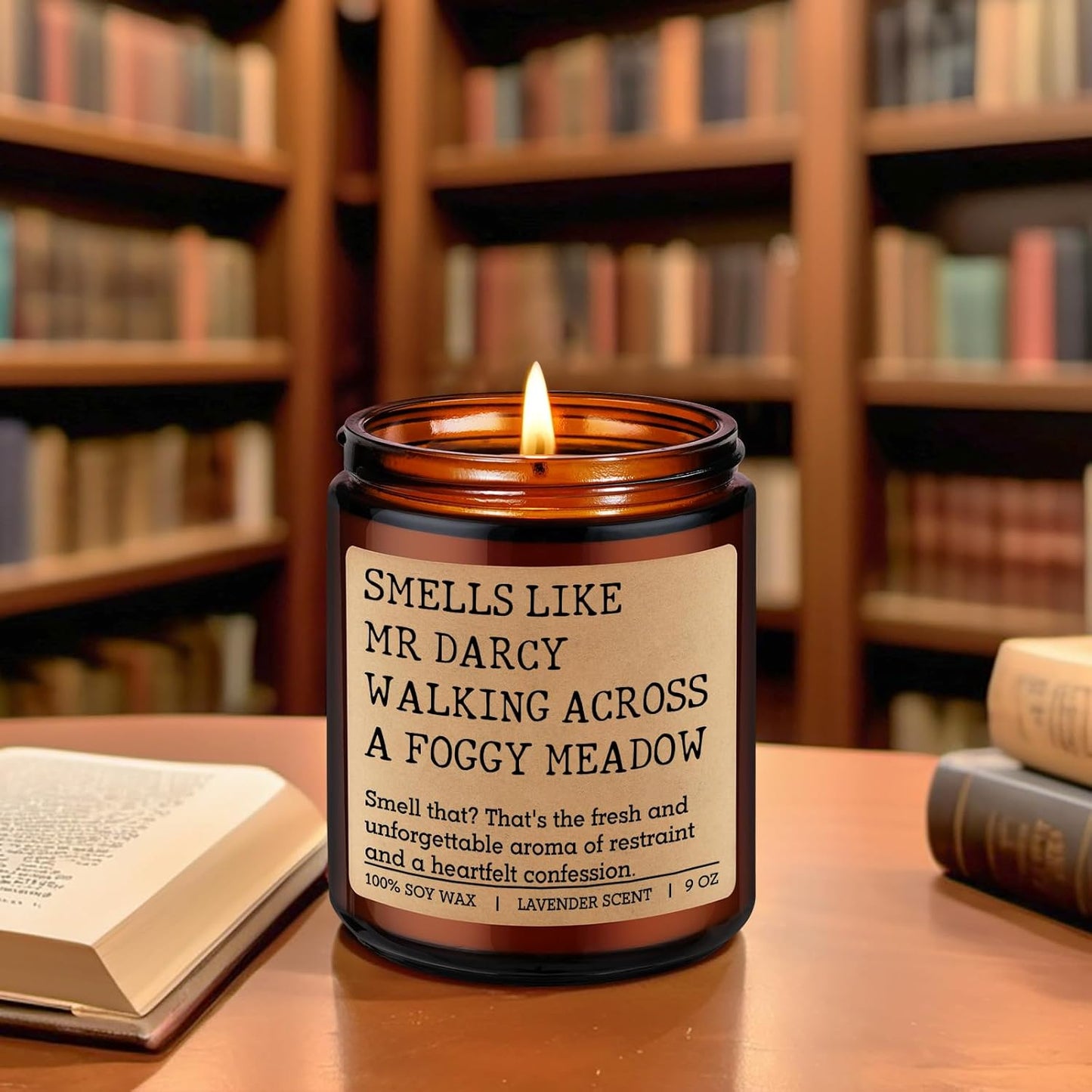 LEADO Mr Darcy Candle, Pride and Prejudice Gifts for Women, Men - Bookish Romantic, Jane Austen Gifts for Friends - Funny Mothers Day, Birthday Presents for Jane Austen Fans, Darcy Lovers, Book Lovers