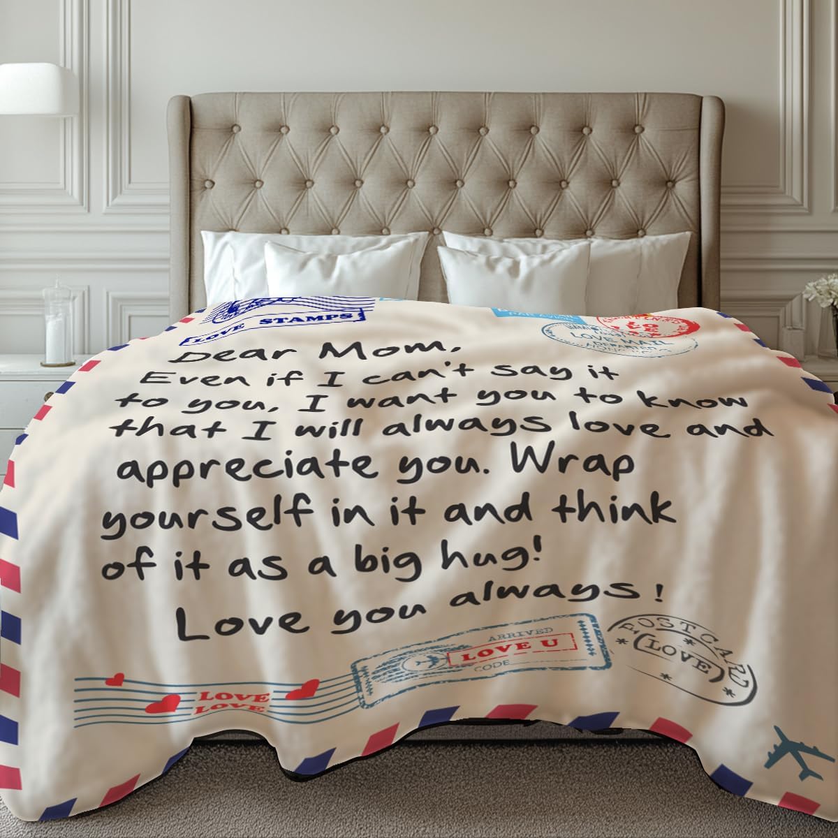 Gifts for Mom from Daughter Son, Soft Flannel Mom Throw Blanket for Women, Birthday Christmas Valentines for Women Wife (50" x 60")