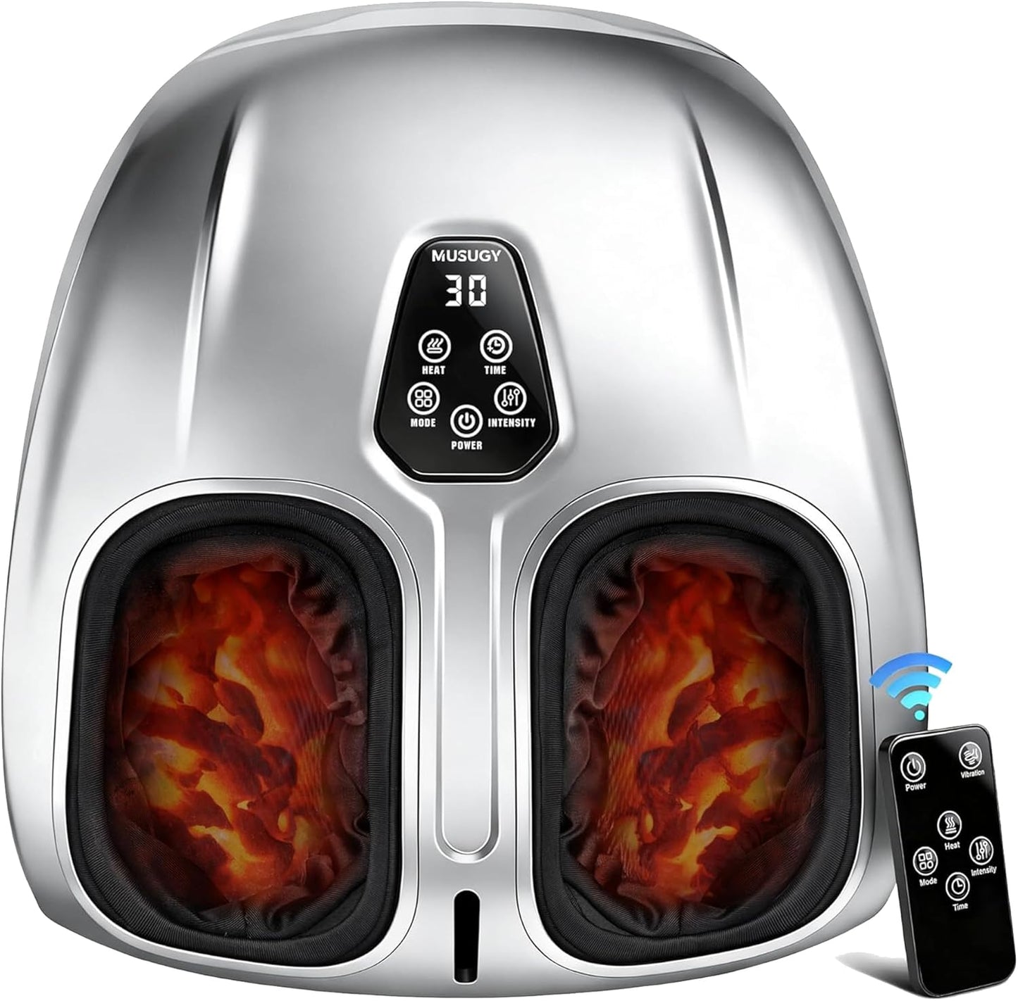 Shiatsu Foot Massager with Heat : 2026 Upgraded Deep Kneading Foot Massager Machine with Vibration & Compression for Plantar Fasciitis & Neuropathy - Relax for Office Home Use, Silver