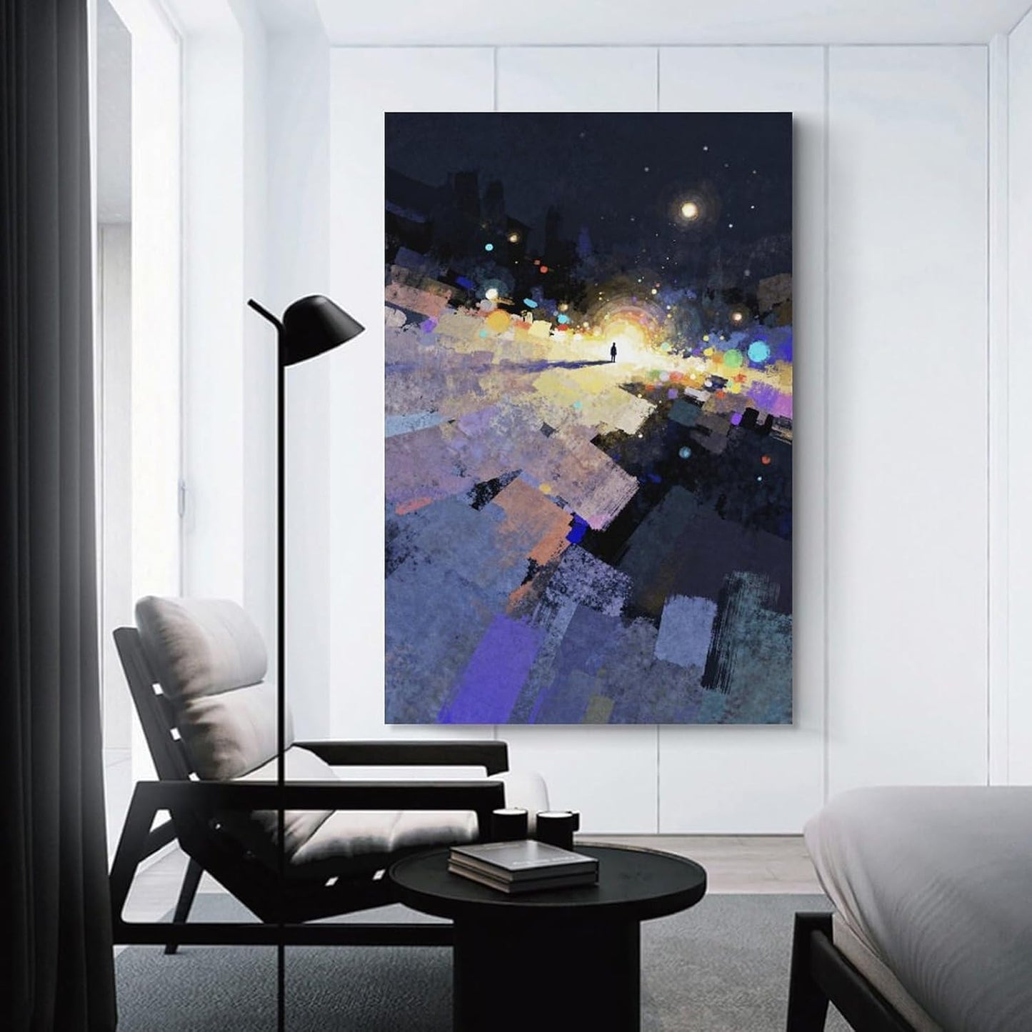The World of Loneliness - 2 Oil Painting Print, Loneliness Wall Art, Moody Aesthetic Painting, Suitable for Reading Nook, Living Room, Bedroom Unframe-style 16x24inch(40x60cm)