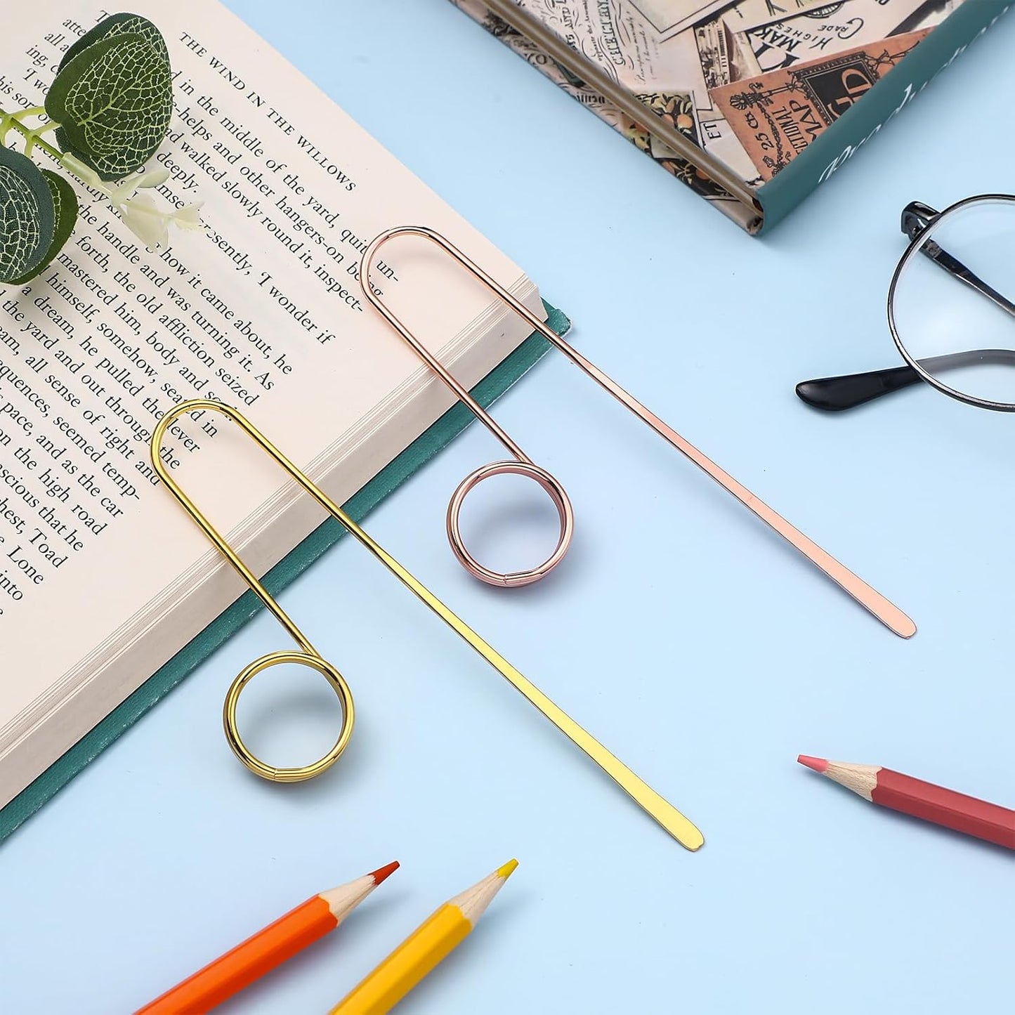 2 Pcs Book Holder Ring Bookmark Metal Copper Thumb Book Page Holder Finger Ring Opener for Lovers Reading Gifts, Women, Men, Light Weight Opener Tool Reading Accessories