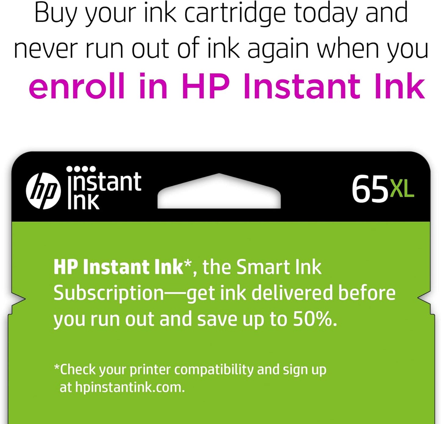 HP 65XL Black High-Yield Ink Cartridge | Works with AMP 100, DeskJet 2600, 3700; Envy 5000 | Eligible for Instant Ink | N9K04AN