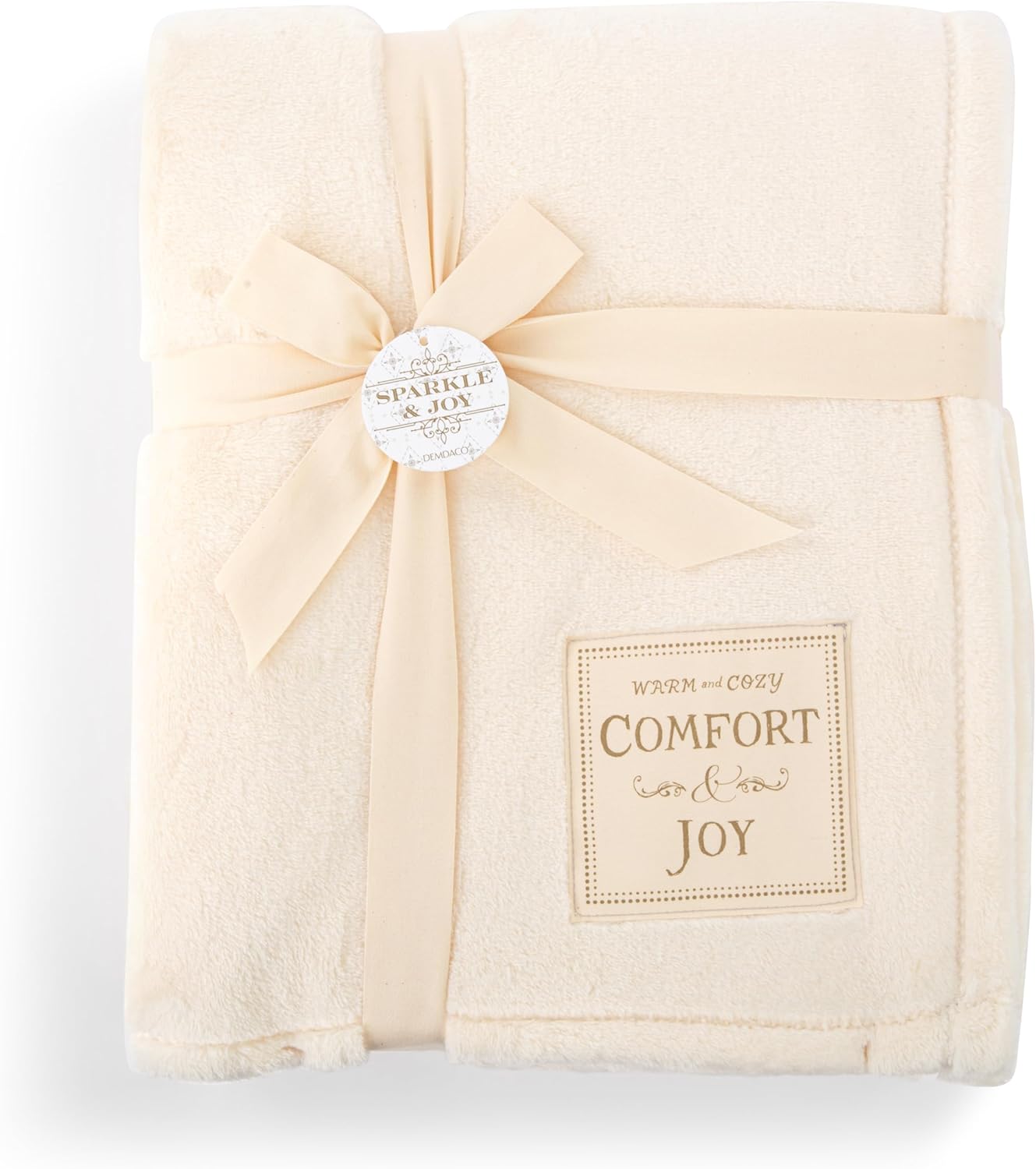 DEMDACO Cozy Holiday Christmas Throw Blanket 50 x 60 Inch Super Soft Plush Polyester Comfort and Joy