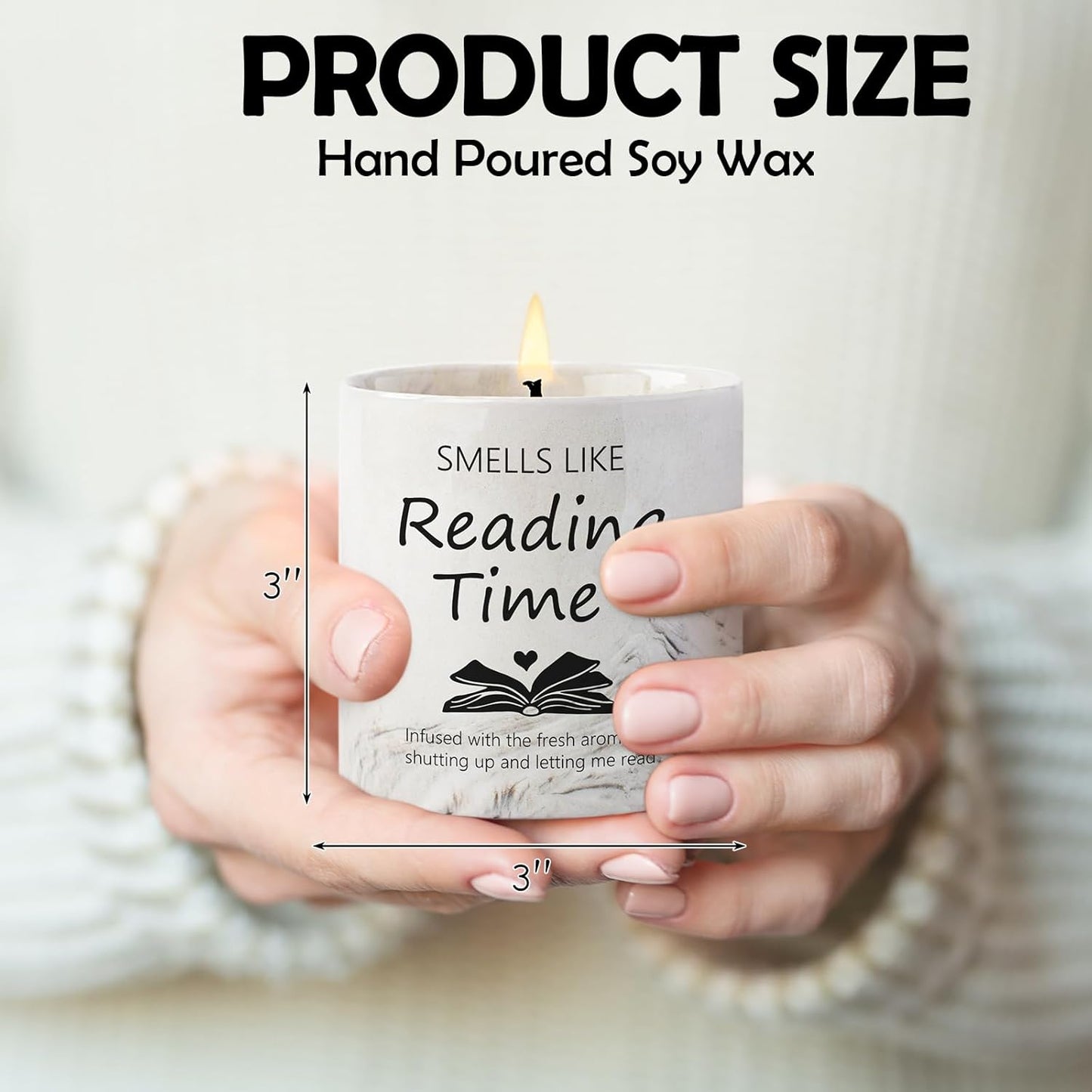 Book Lovers Gifts - Bookish Bookworm Gift for Women, Christmas Birthday Gifts for Librarian Readers Author, 6 Oz Book Lovers Candle Gift