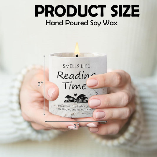 Book Lovers Gifts - Bookish Bookworm Gift for Women, Christmas Birthday Gifts for Librarian Readers Author, 6 Oz Book Lovers Candle Gift