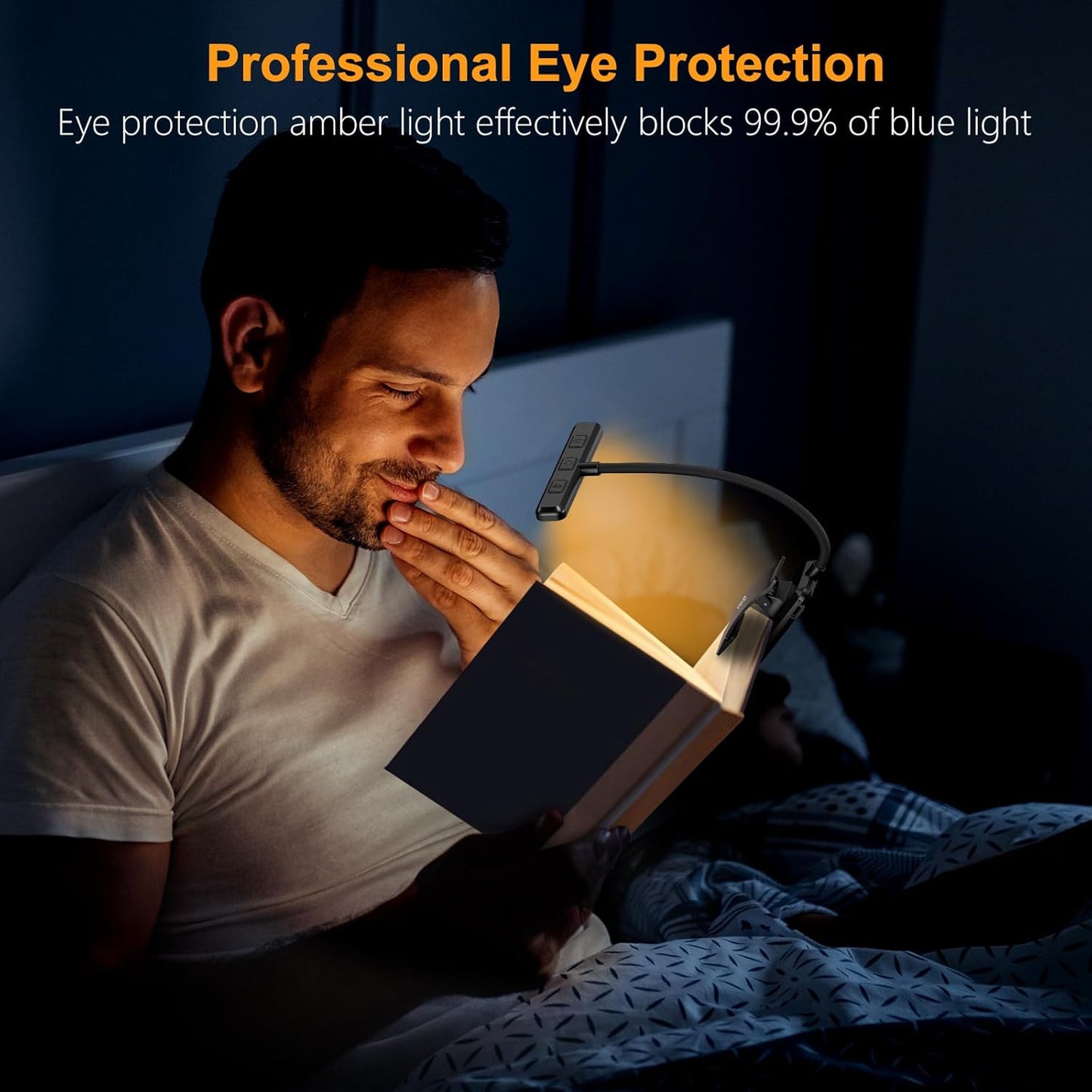 Gritin 2 Pack 19 LED Rechargeable Book Light for Reading in Bed with Memory Function-Eye Caring 3 Color Temperatures,Stepless Dimming Brightness,90 Hrs Runtime Clip on Light for Book Lovers