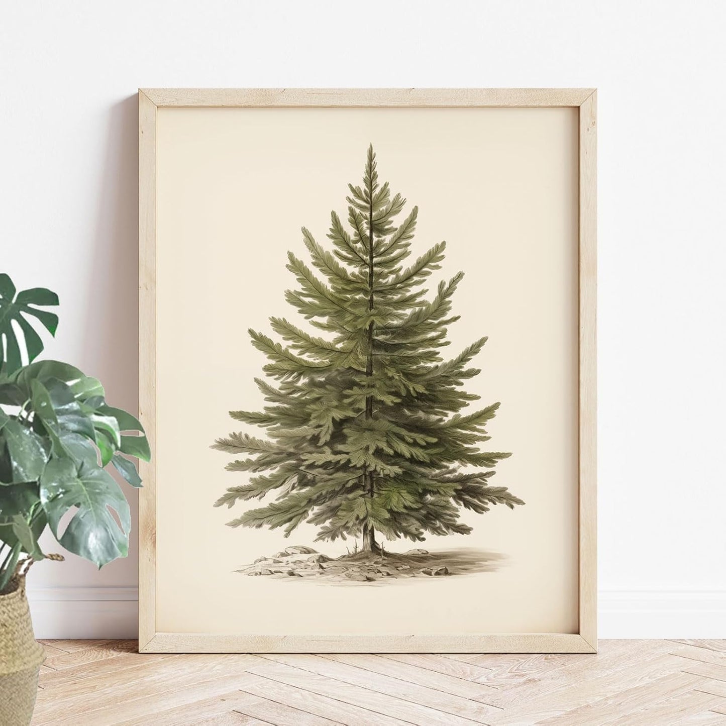 OFlyDesigns Vintage Christmas Wall Art Print, Santa Reading Book Poster, Rustic Christmas Wall Art, Christmas Painting Print Decor, Christmas Decor, Winter Print- 8 x 10 inch Unframed Print