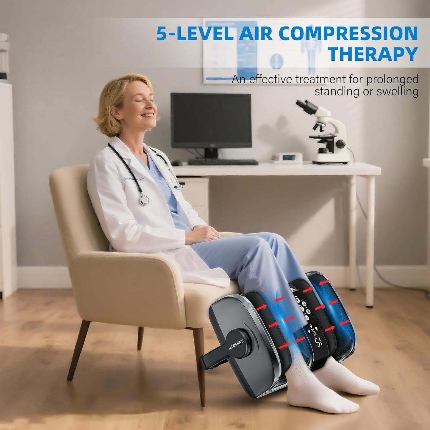 HSA Eligible FSA Shiatsu Foot Massager with Heat for Neuropathy and Pain Relief, 3 Heat Therapy, 5 Intensity Deep Kneading, Rolling for Calf-Feet-Arm Relaxation, Plantar Fasciitis