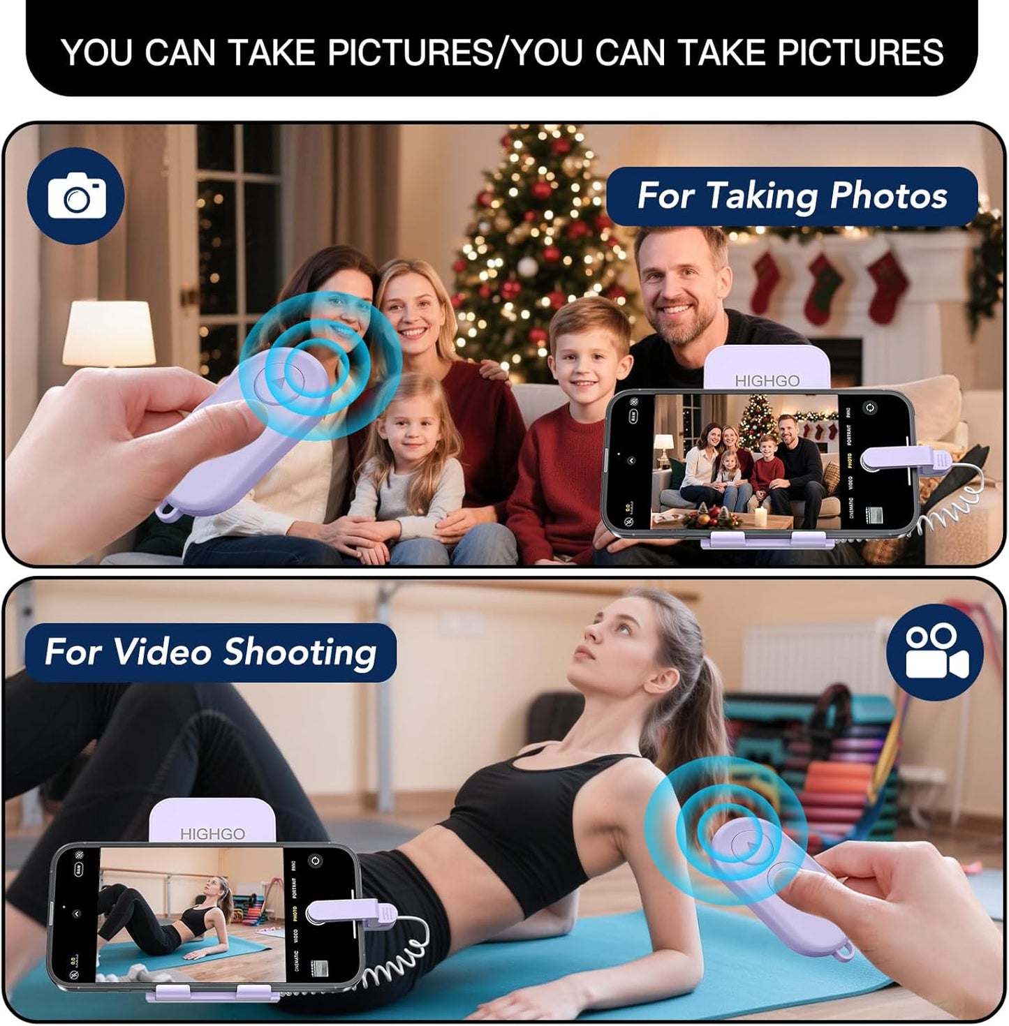 Remote Control Page Turner and Stand for Kindle Paperwhite Oasis eReaders,Clicker Page Turner Forward and Backward,Kindle Accessories for iPhone,iPad,Tablets Reading,Camera Video Record &Selfie