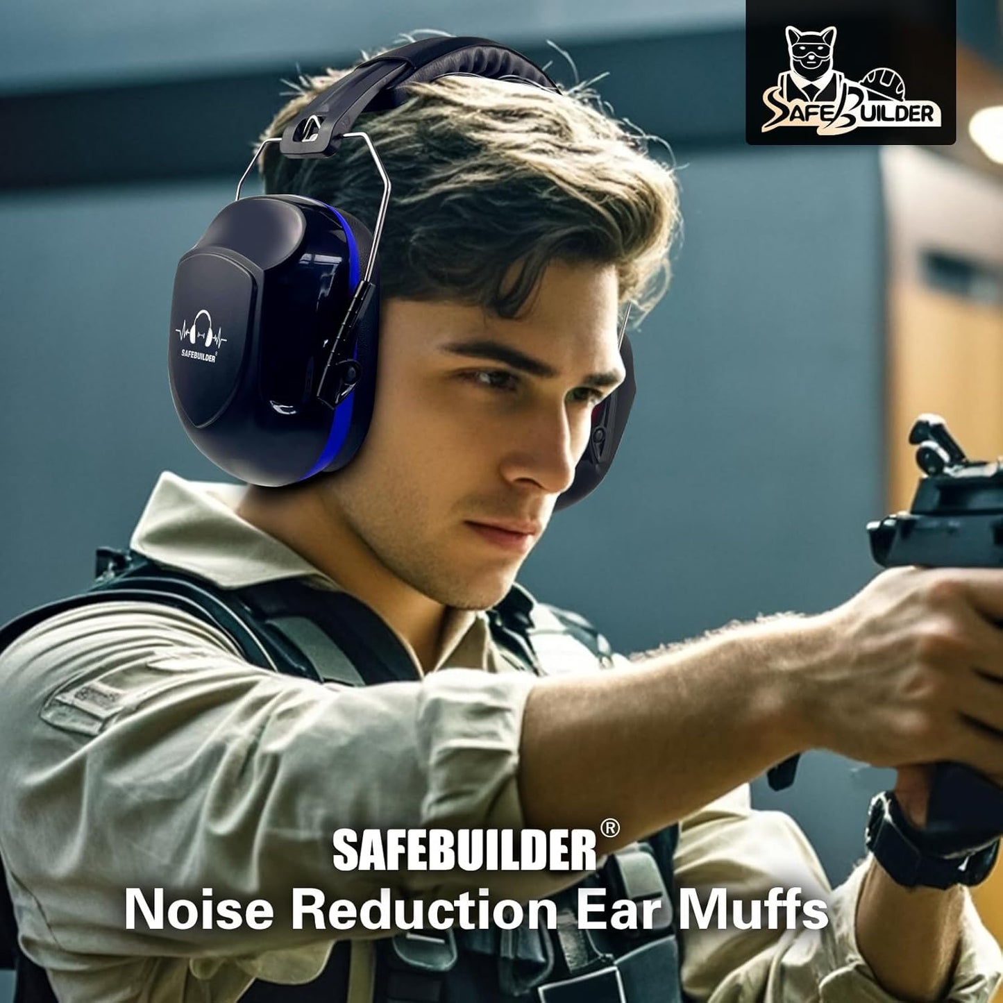 Ear Muffs Noise Reduction SNR 33dB Adjustable Lightweight Safety Earmuffs Sound Proof Noise Cancelling ANSI