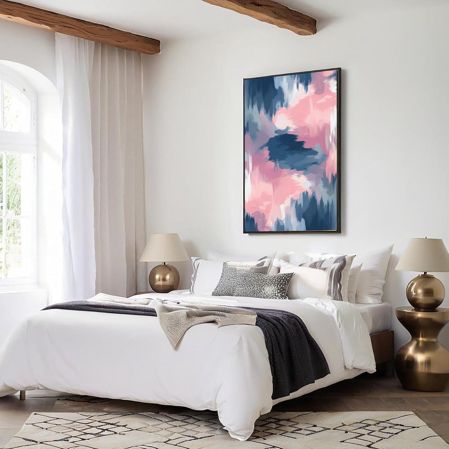 GDJSMIN Modern Art Style Wall Art, Abstract Brushstroke Pattern Poster for Reading Room Living Room Decor 12x 16 inch Unframed