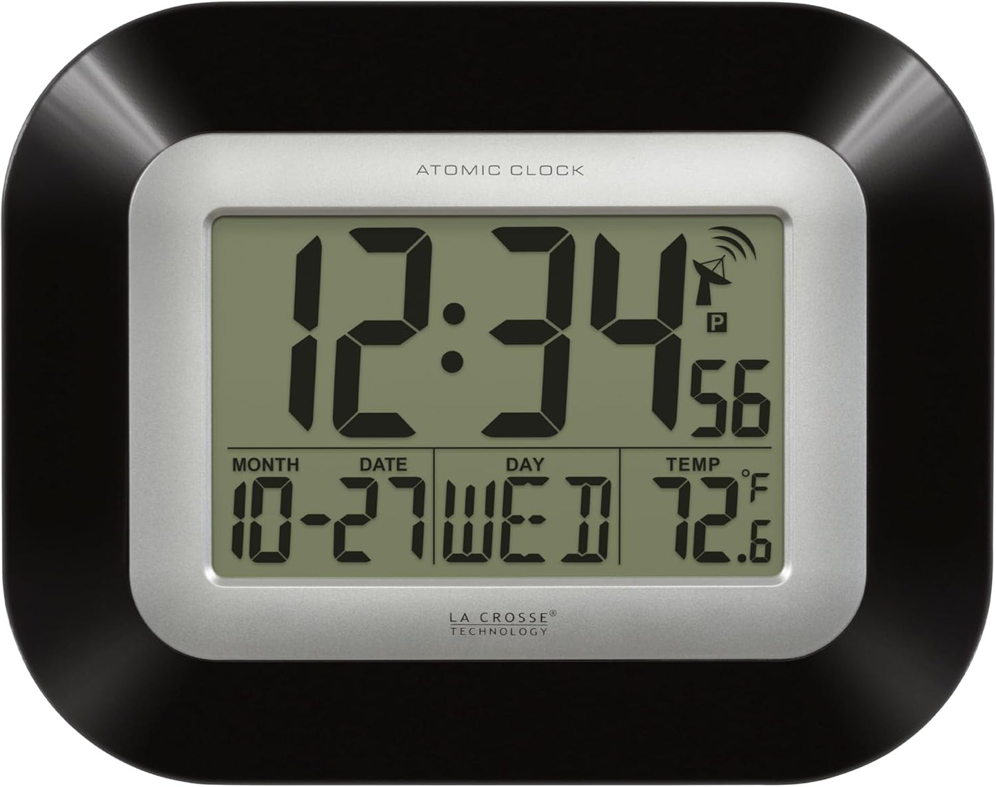 La Crosse Technology Atomic Wall/Table Clock, 7.2-inch H x 8.95-inch W x 1.2-inch D (WT-8005U-B)