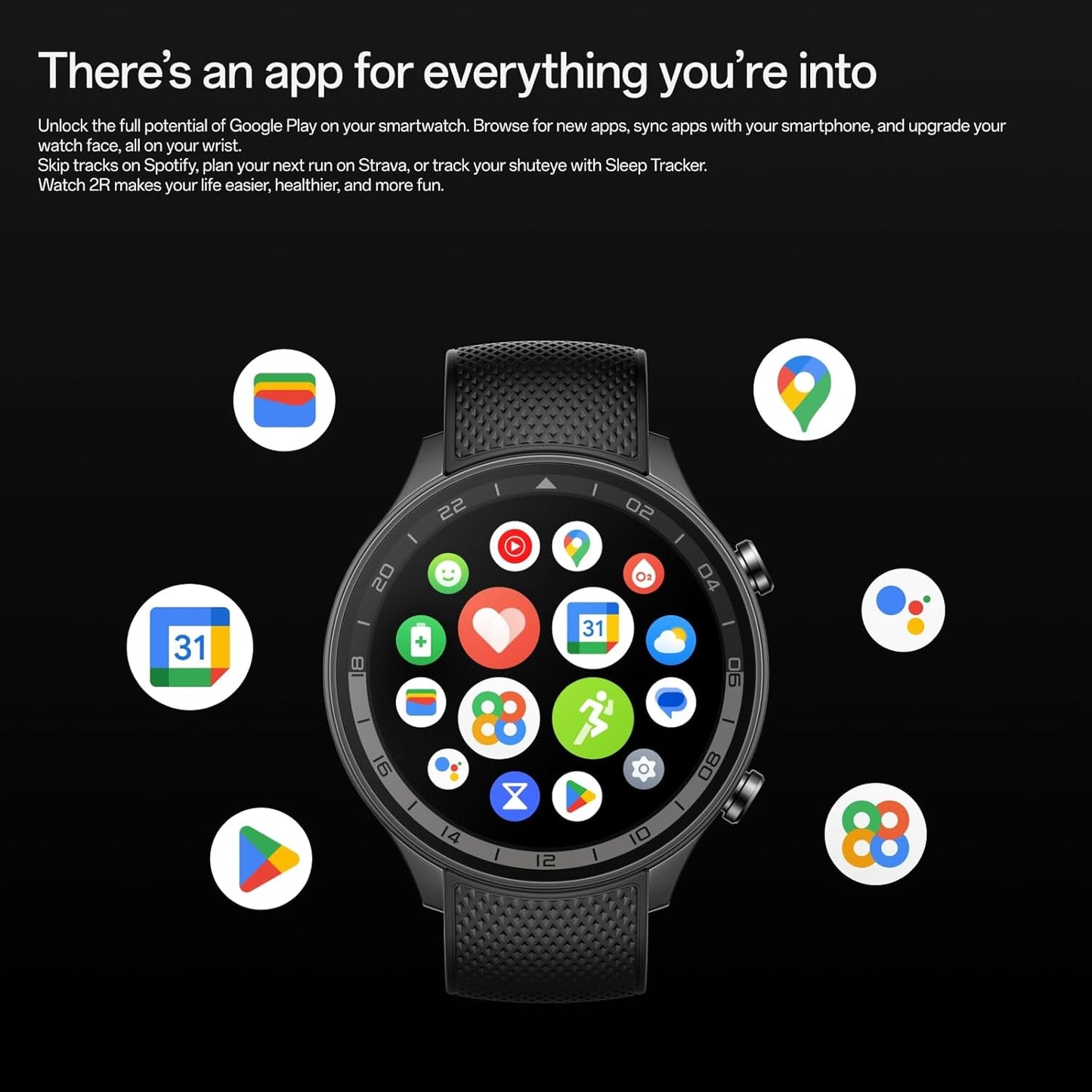 OnePlus Watch 2R, 32GB, Sleep Monitor, Heart Rate Tracking, Smartwatch with Fitness Insights, 100-Hour Battery, 1.43'', Bluetooth WiFi, Forest Green, not Compatible with iOS