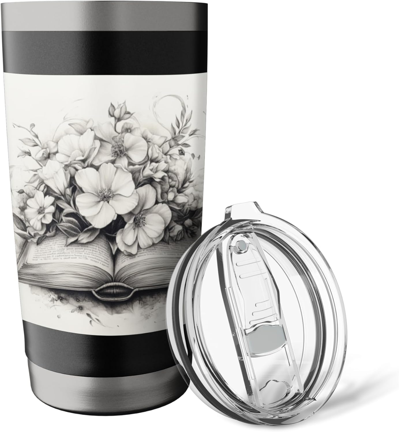 Book Reading Flower Lover Bookworm Tropical Garden Stainless Steel Insulated Tumbler