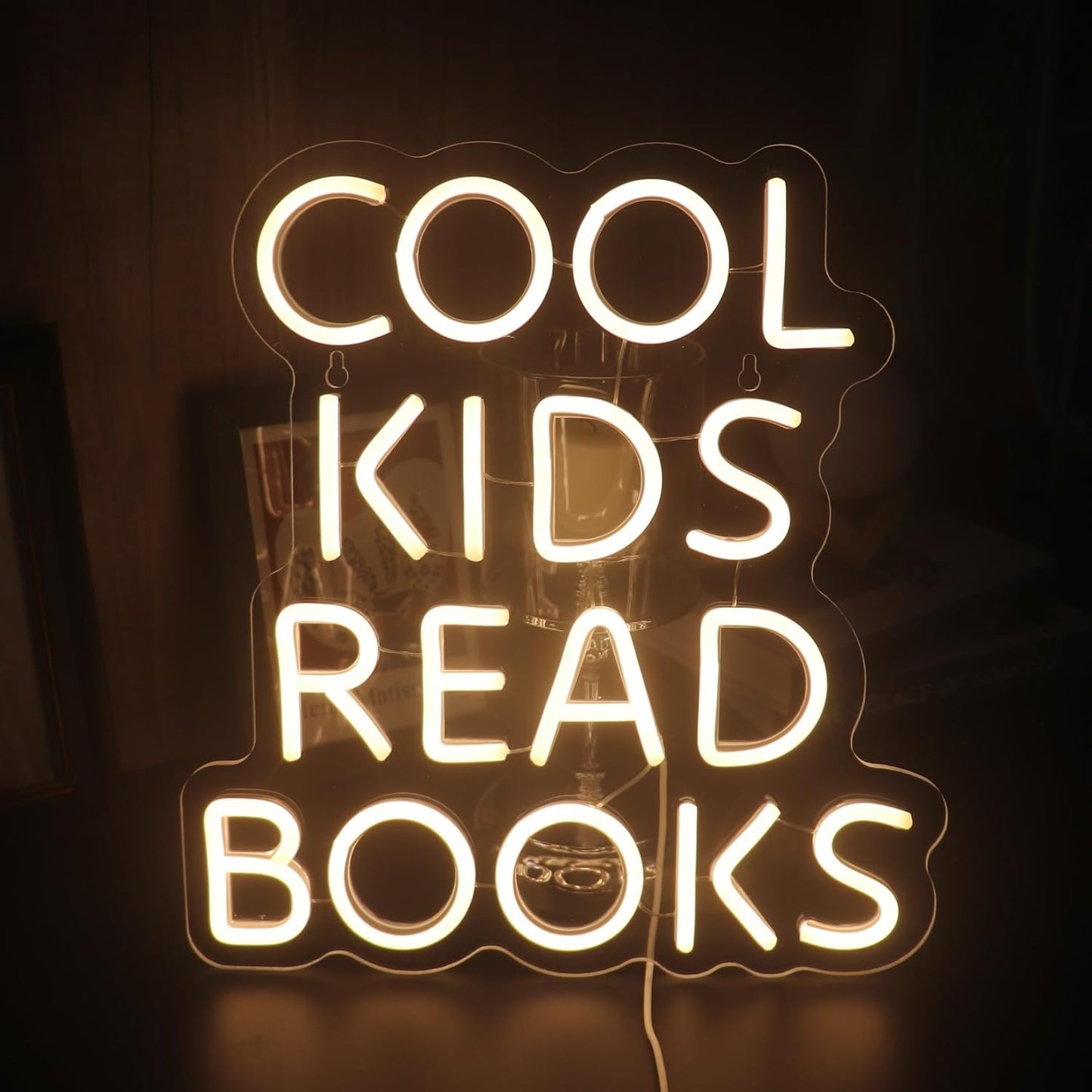 Cool Kids Read Books Neon Sign, Book Store Wall Decor Kid's Room Game Room School Classroom Wall Art Decor, Bookish LED Sign, Bookworm Reader Club Wall Decor Christmas Birthday Gifts(Warm white)