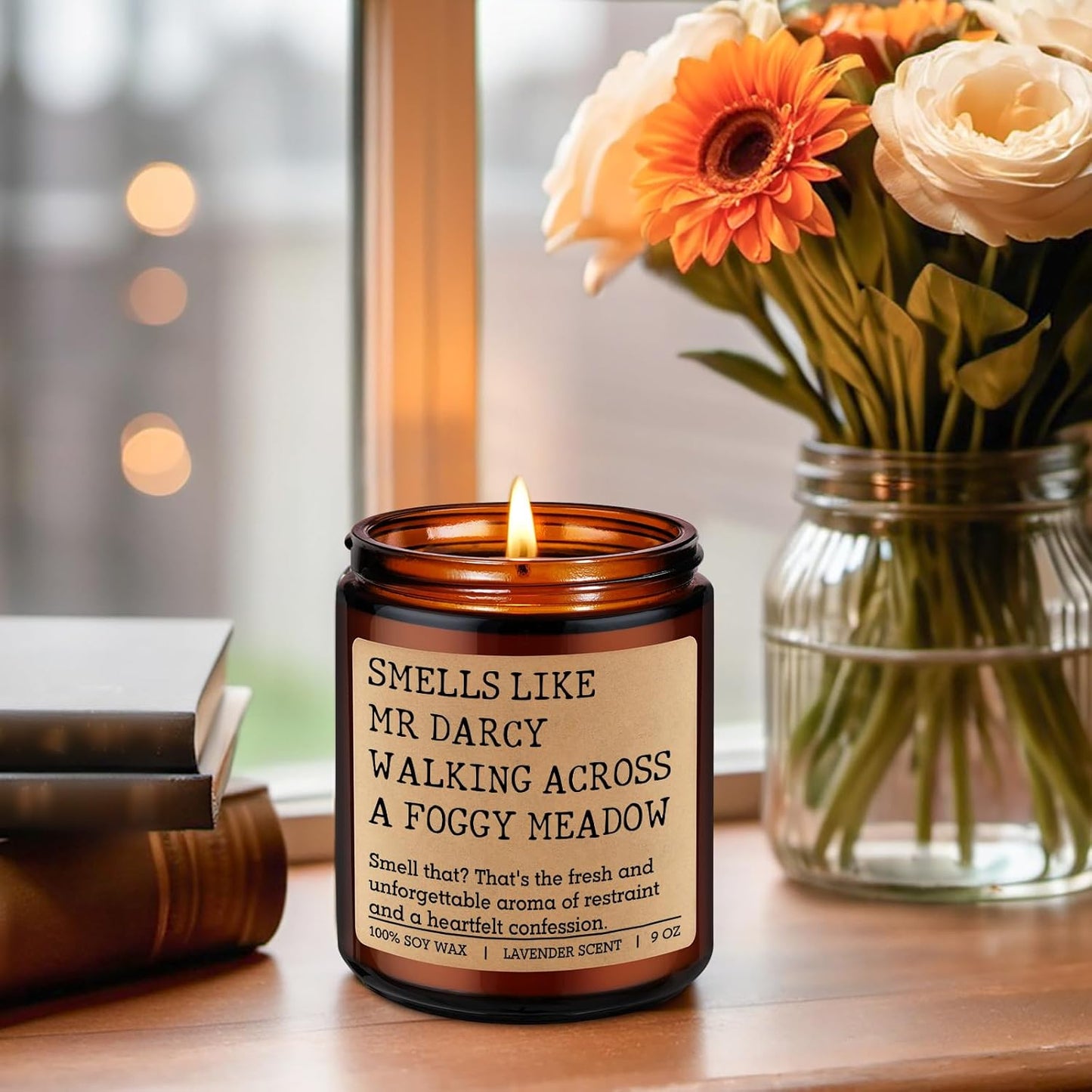 LEADO Mr Darcy Candle, Pride and Prejudice Gifts for Women, Men - Bookish Romantic, Jane Austen Gifts for Friends - Funny Mothers Day, Birthday Presents for Jane Austen Fans, Darcy Lovers, Book Lovers