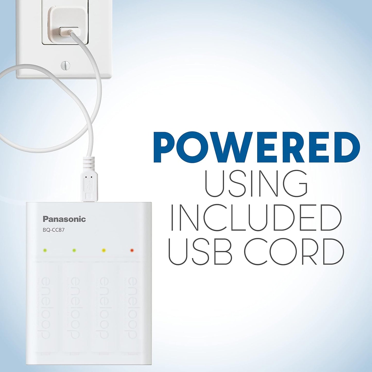Panasonic BQ-CC87ABBA eneloop Advanced Individual Battery Charger with Portable Charging Technology, White