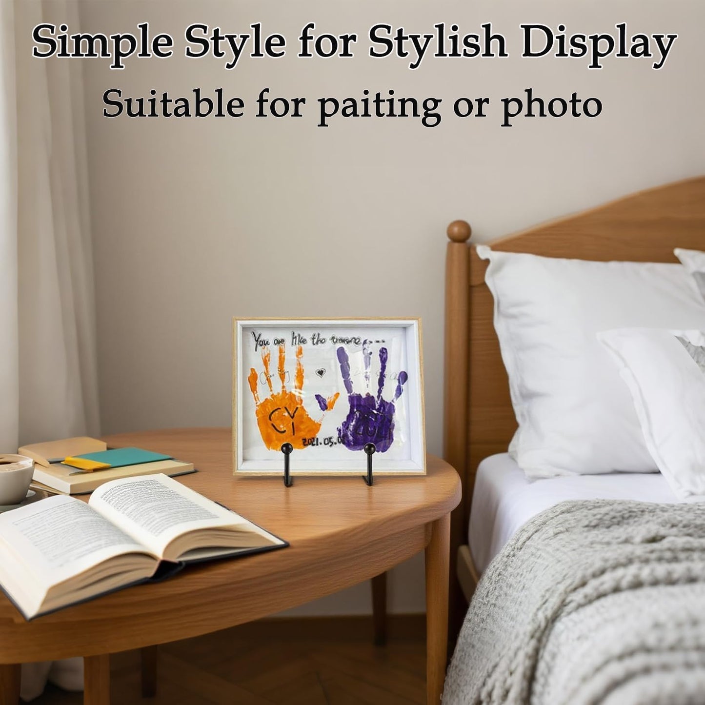 3 Pack 8 Inch Black Metal Display Stands, Plate Holders for Picture Frames, Books, Photos, Small Easels, Decorative Platters, and Tabletop Art