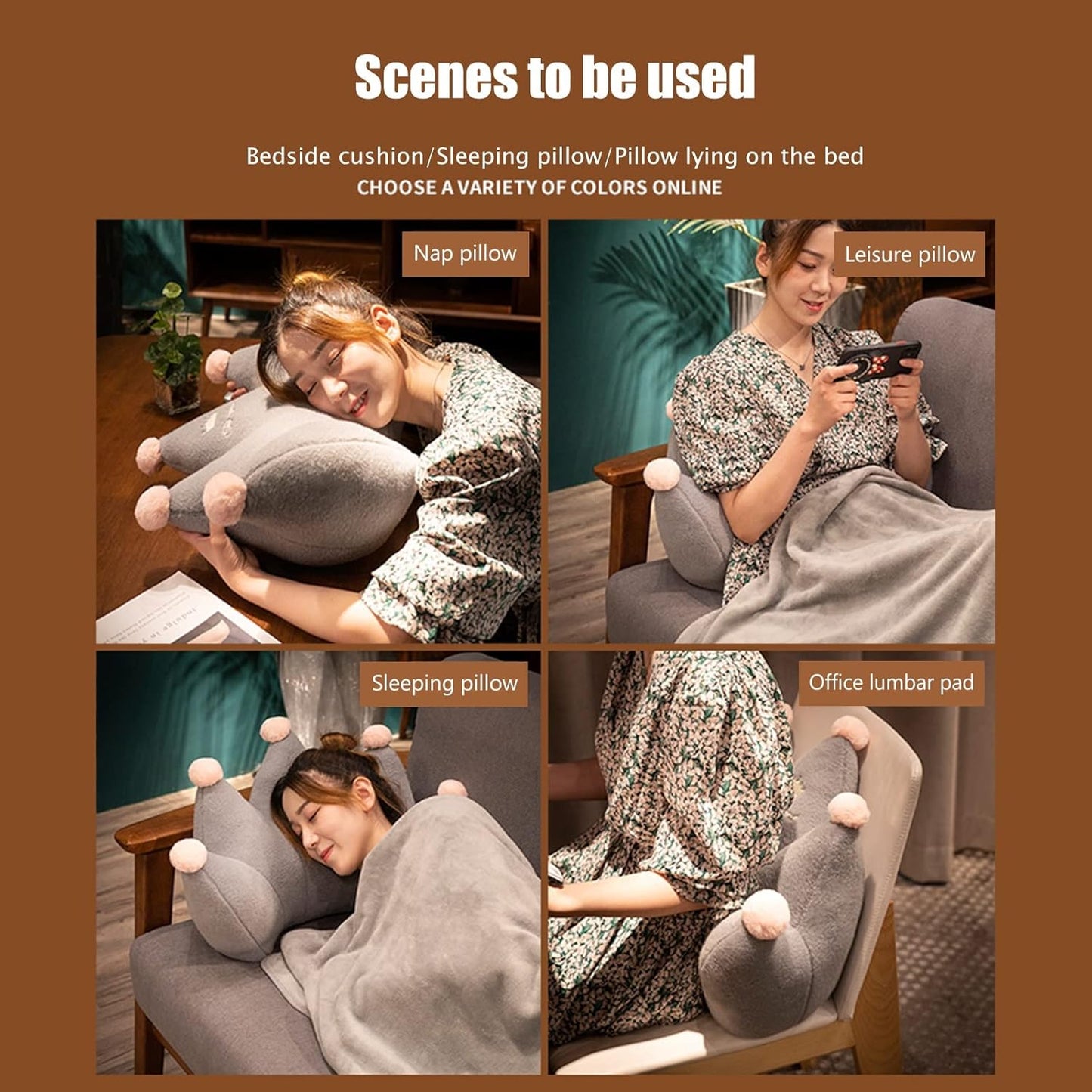 Bed Rest Reading Pillow,with Blanket and Without Blanket,Lumbar Support Cushion Perfect for Reading or Napping,for Adults Reading/Watching TV/Sitting Up in Bed