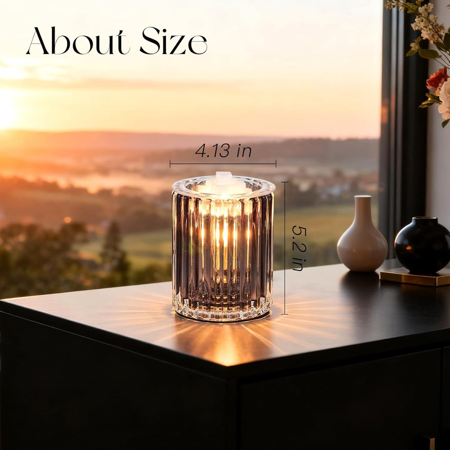 Wax Melt Warmer with Timer: Wax Melter for Scented Candle Electric Glass Candle Burner with 2 Light Bulbs Housewarming New Home Decor for Women