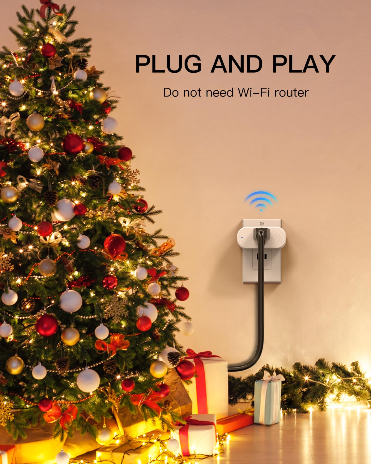 Remote Control Outlet Plug, Remote Light Switch Wireless, Electrical Outlet with Remote, 200ft Range, All On/Off Remote Control, Indoor Use, for Christmas Tree Light/Lamp, Fan, FCC Listed