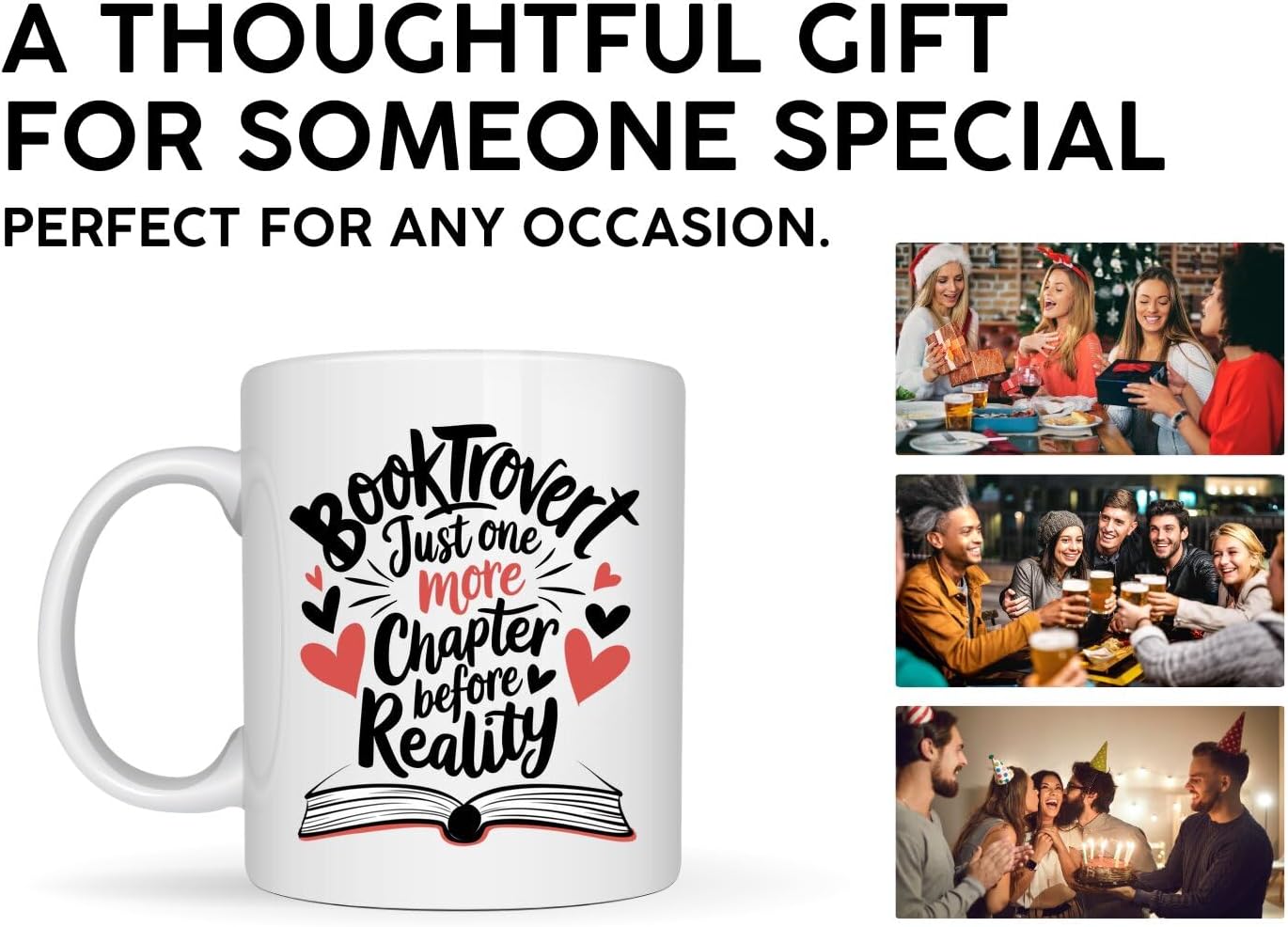 Book Lovers Coffee Mug 11oz White -Booktrovert Chapter A - Gift for Book Club Bookworm Bookish Reading Nerdy Avid Readers Women
