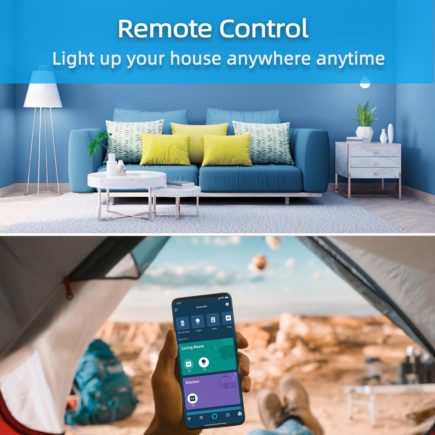 YNF Smart Plug, Simple Setup with One Voice Command, Works with Alexa Only, Remote Control with Timer Function, Bluetooth Mesh Outlet, Alexa Echo Required （1 Pack）