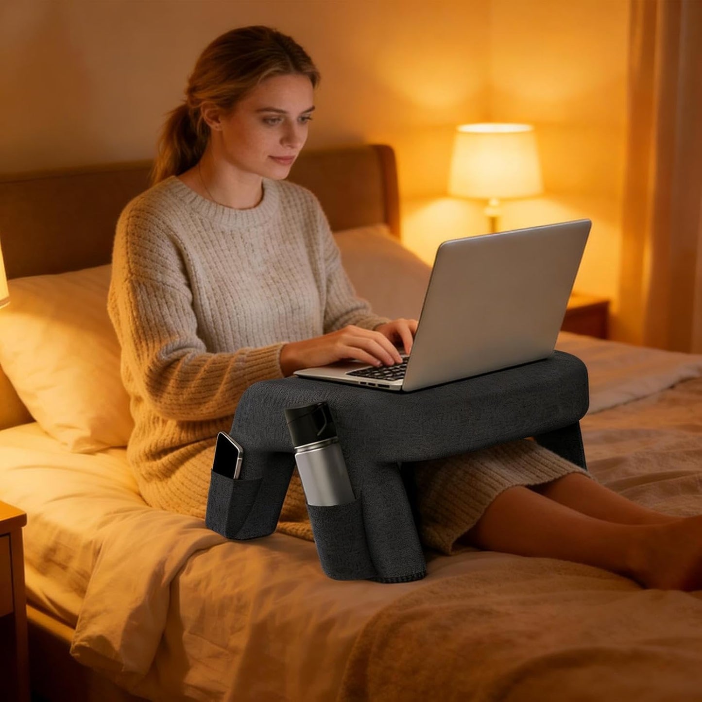 Lap Desk Pillow - Non Slip Ergonomic Large Washable - Bed Cushion Laptop Pillow for Lap - for Working Crocheting Playing Game Sitting Floor Couch Book Laptop Tablet Computer