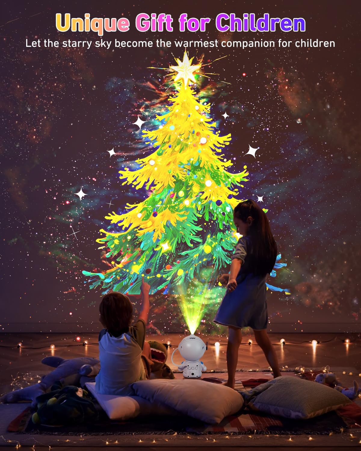 Astronaut Galaxy Projector,Star Projector with 12 Space Films,Galaxy Projector for Bedroom with Timer and 360°Rotating Magnetic Head,Planetarium projectors is Suitable for Kids and Adults (White)