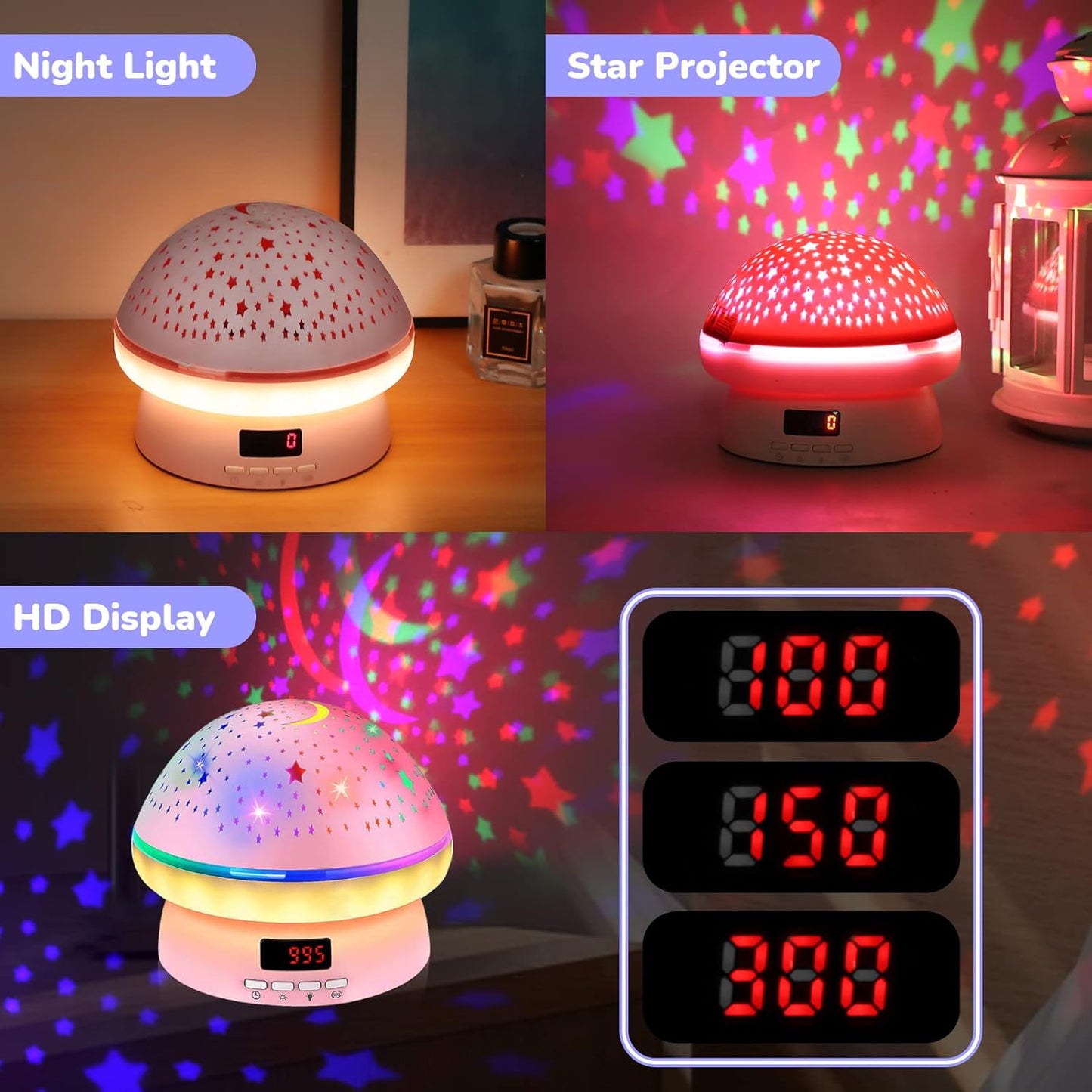 MINGKIDS Toys for 3-8 Year Old Girls Boys,Star Night Light Projector with Hard Projection Cover, Timer&Rotation,2-9 Year Olds Kids Chritsmas Birthday Gifts