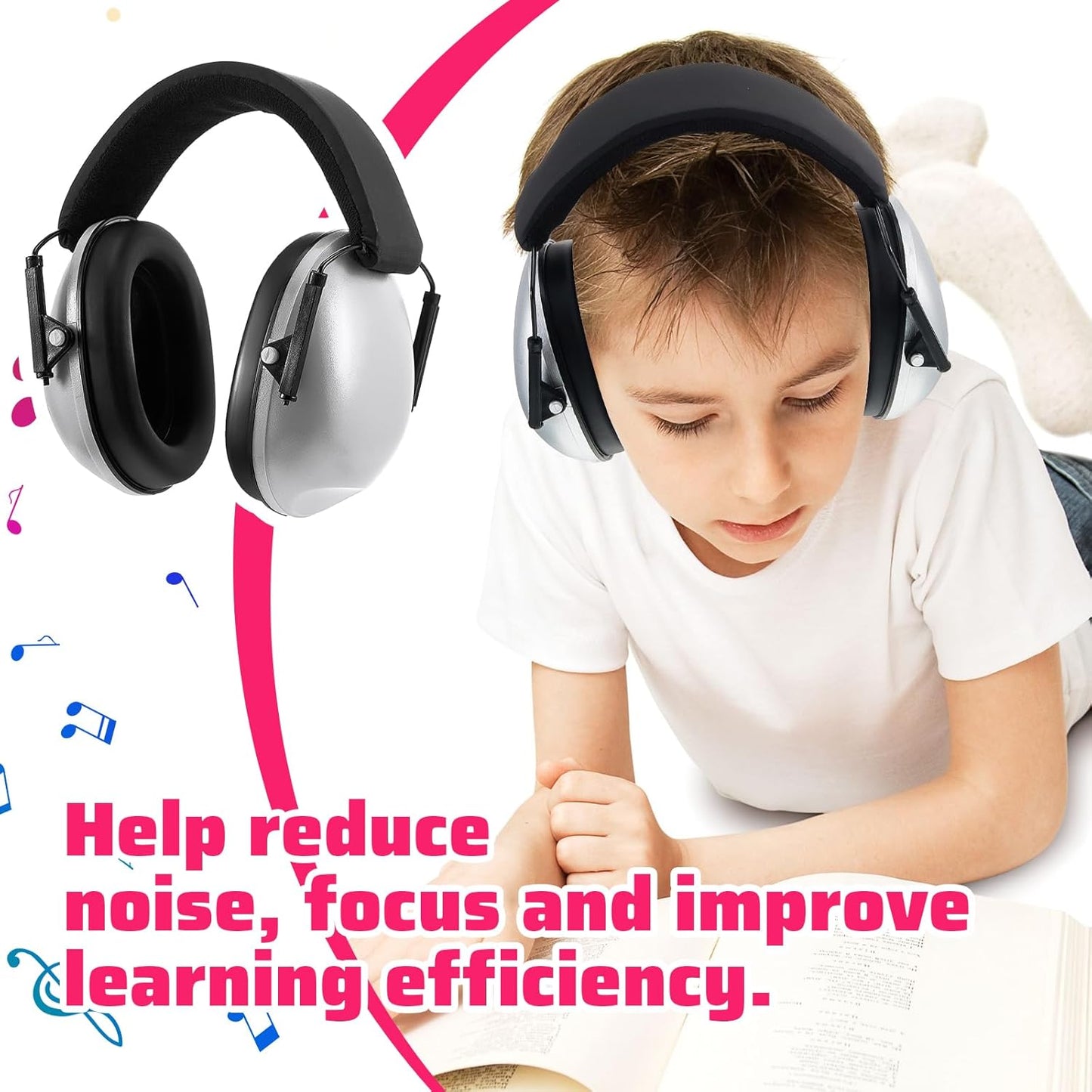 Amylove 60 Pcs Kids Ear Protection Noise Cancelling Headphones Noise Reduction Ear Muffs 27dB Hearing Protection (12 Colors)
