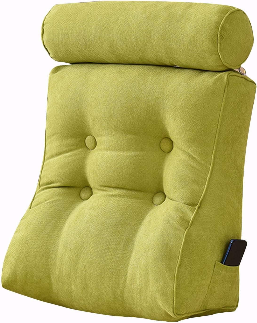 Reading Pillow Plump Polyester Fabric Lumbar Support Cushions Extra Large Reading for Bedroom Living Room 3 Colour 12Size (Colour: Green Size: 70 x 25 x 50 cm) (Green 50 x 25 x 50 cm)