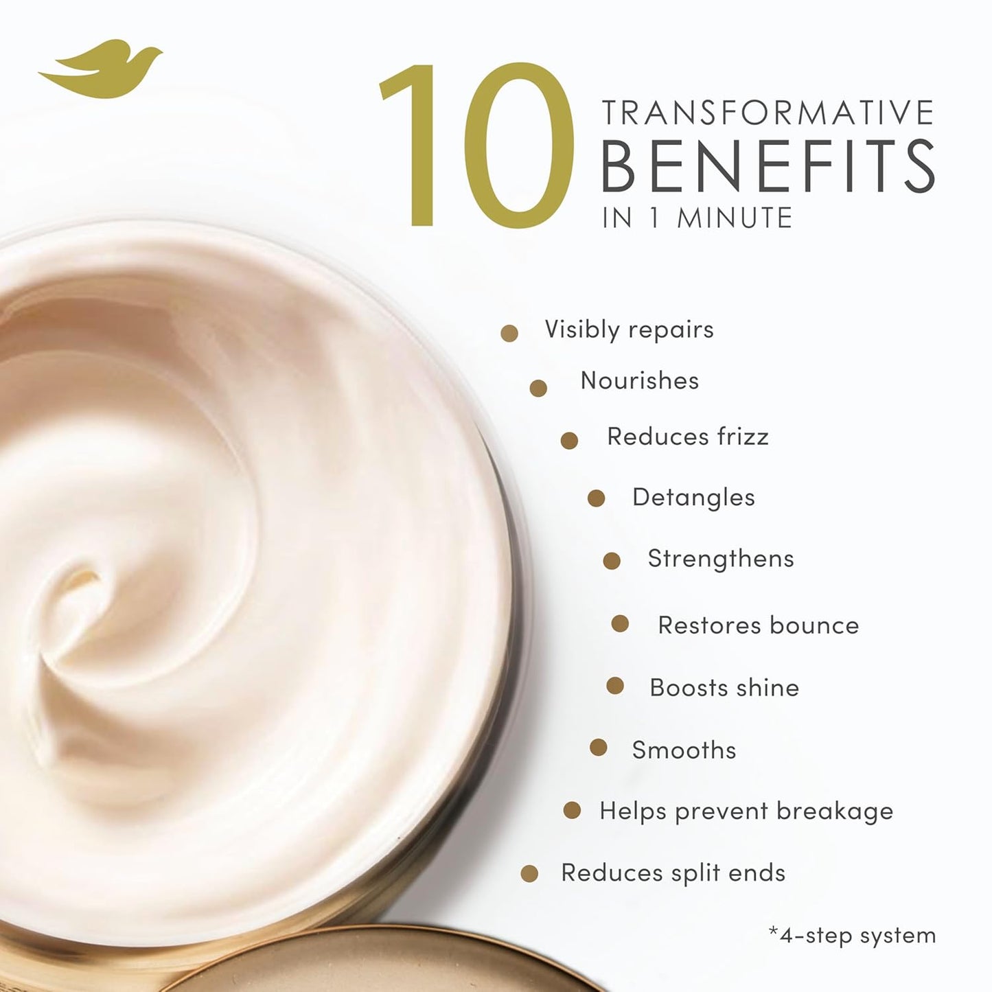 Dove Hair Bond Strength 10in1 Serum Mask for Chemically Damaged Hair with Bio-Protein Care Technology plus Peptide Complex 9.2 fl oz.