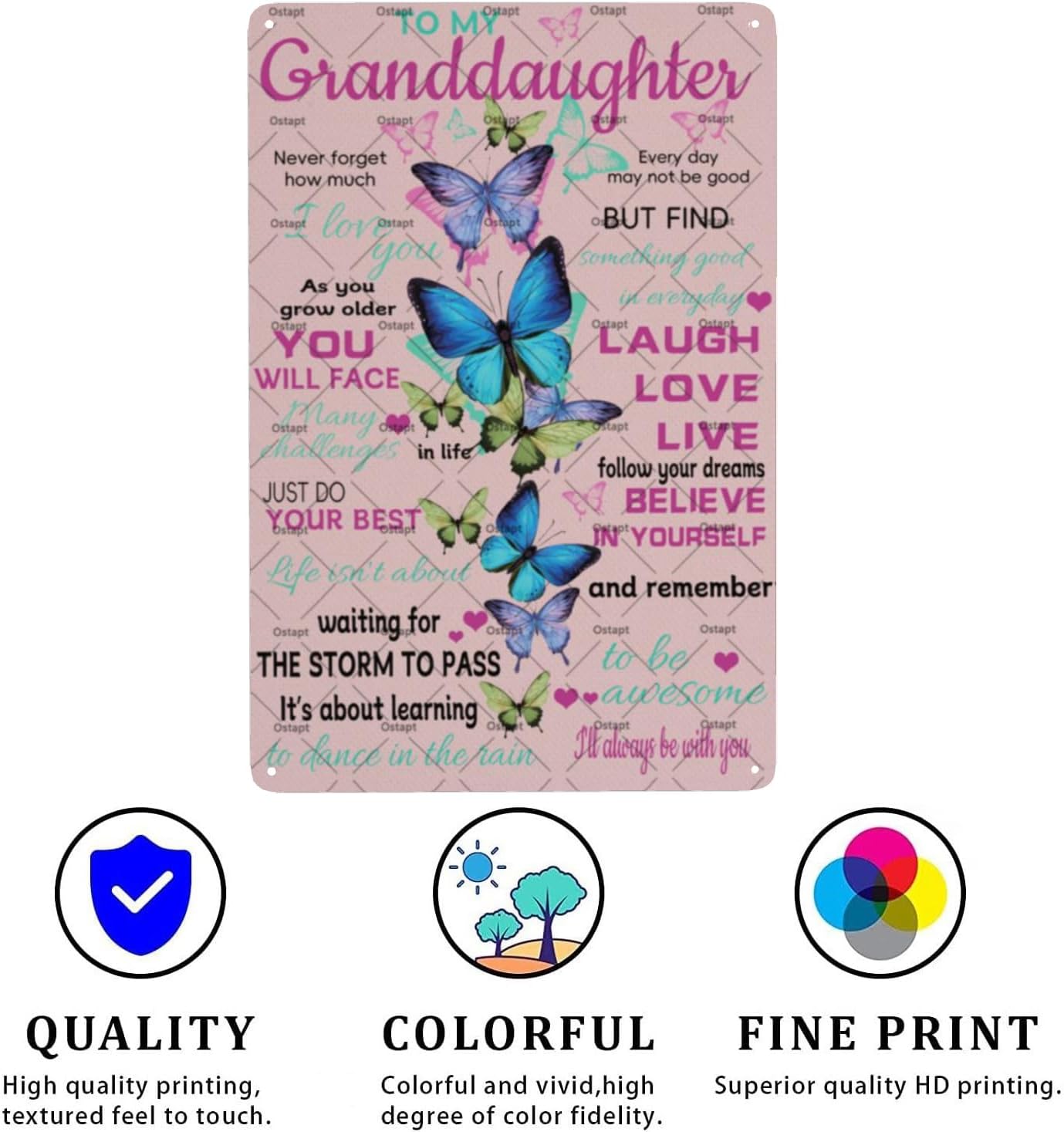 Inspirational Granddaughter Sign For Grandma Grandpa To My Granddaughter Metal Tin Sign Granddaughter Gifts From Grandma Never Forget How Much I Love You Wall Decor For Home Bedroom 8x12