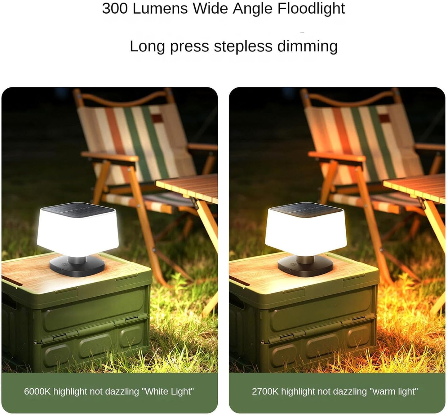 Solar Table Lamp, LED Desk Light for Illuminating, 3 Brightness Levels Rechargeable Cordless Lantern with Height Adjustable Link, Telescopic Lighting Source for Outdoor Dining, and Night Reading