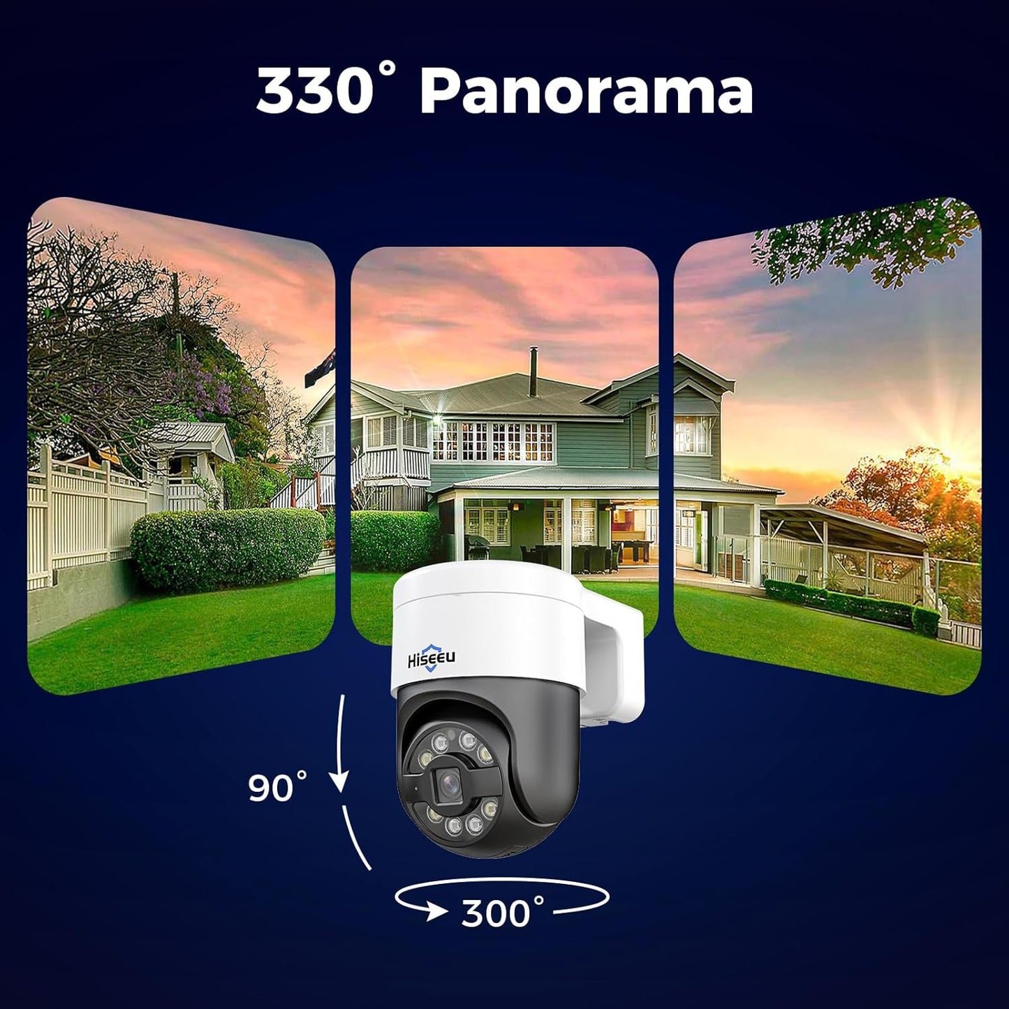 【Human Tracking+300°Pan 90°Tilt】 Hiseeu 4K PoE Security Camera System,Wired NVR Security Camera System w/8 * 5MP PoE PTZ Camera Outdoor&Indoor,2-Way Audio,Color Night Vision,7/24 Record