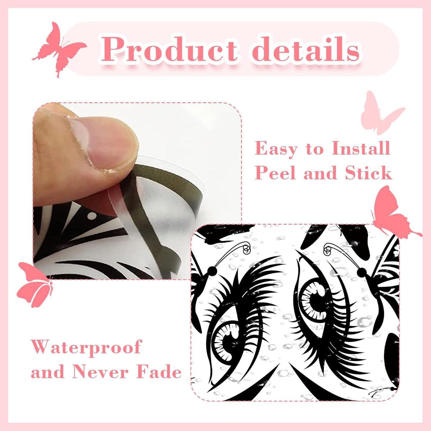 Inspirational Quotes Decals - Eye Eyelash Decal, Motivational Lettering Stickers, Positive Saying Decor for Women, Girls' Home, Bedroom, Living Room, Bathroom