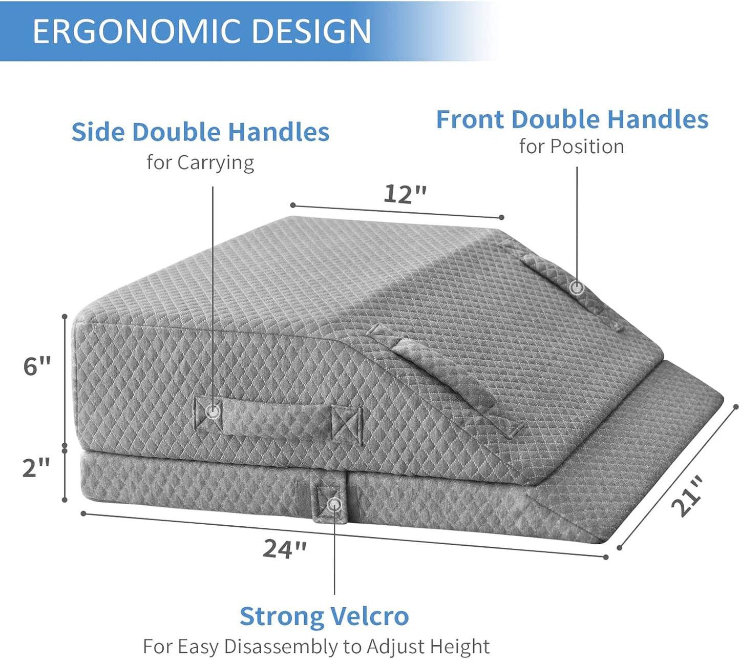 Adjustable Leg Elevation Pillows for Swelling, Cooling Gel Memory Foam Wedge Pillows for After Surgery, Sciatica Back Knee Hip Ankles Pain Relief, Leg Pillows for Sleeping Blood Circulation