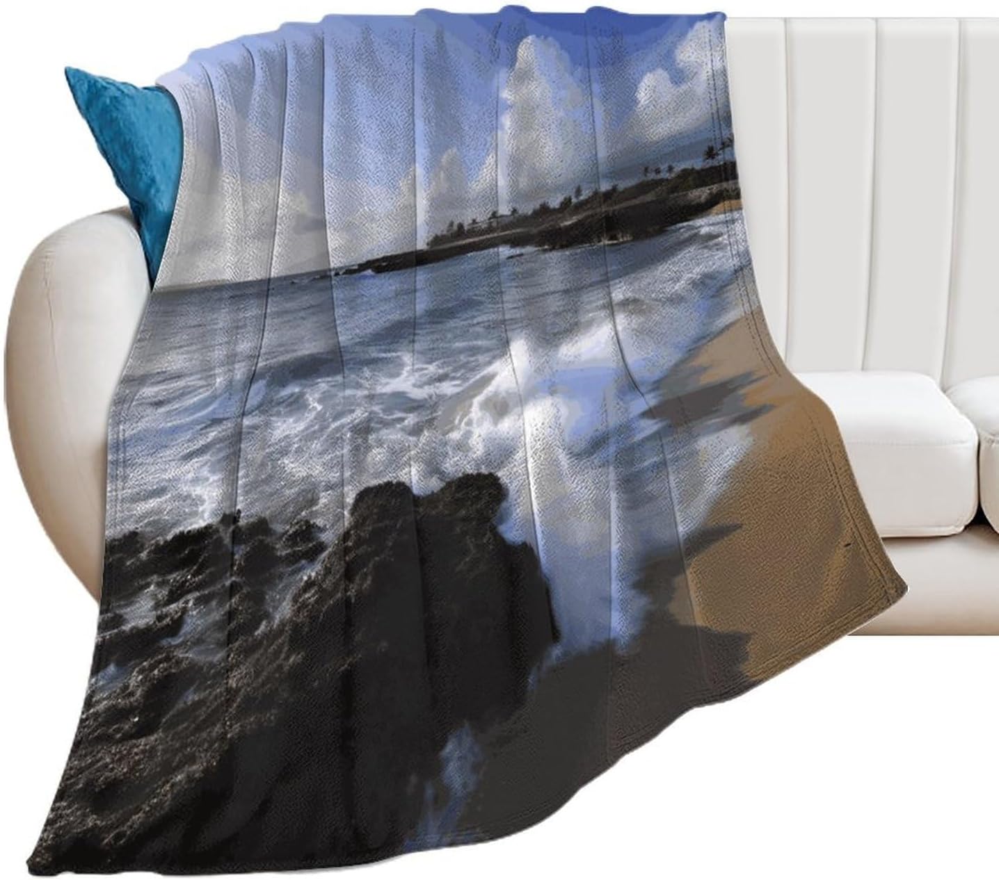 Puerto Rico - Beach Blanket Super Soft Lightweight Throw Blanket Cute Cozy Warm Bed Blanket Decorative Fuzzy Blanket All-Season Home Decor Gift for Sofa Couch Living Room 40"*50" （100 * 130cm）