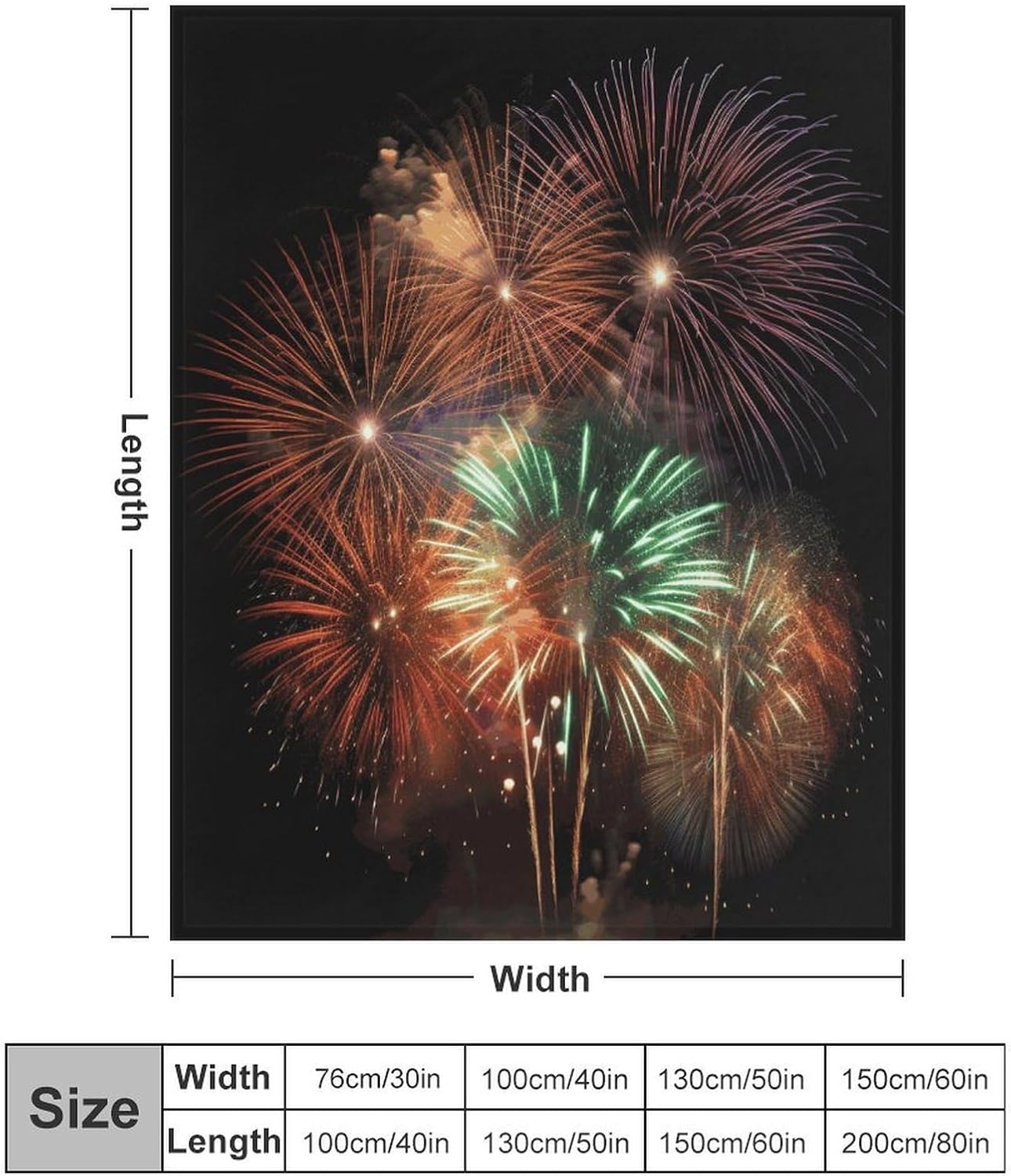 Splendid Fireworks Blanket Super Soft Lightweight Throw Blanket Cute Cozy Warm Bed Blanket Decorative Fuzzy Blanket All-Season Home Decor Gift for Sofa Couch Living Room 40"*50" （100 * 130cm）