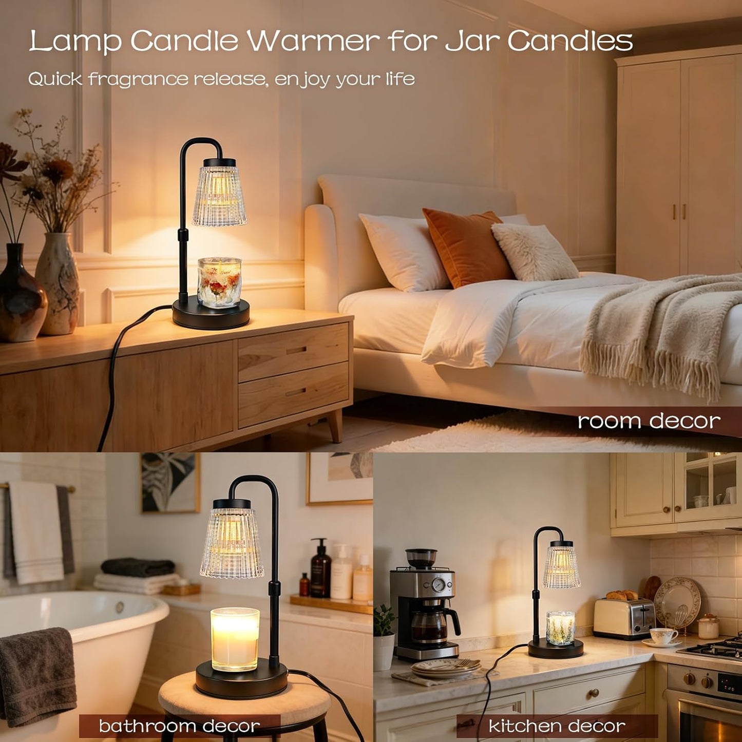 Adjustable Candle Warmer Lamp with Timer: Birthday Valentine Galentine Gifts for Women for House Warming Gifts New Home Decor - Wax Melt Warmer for Jar Candles