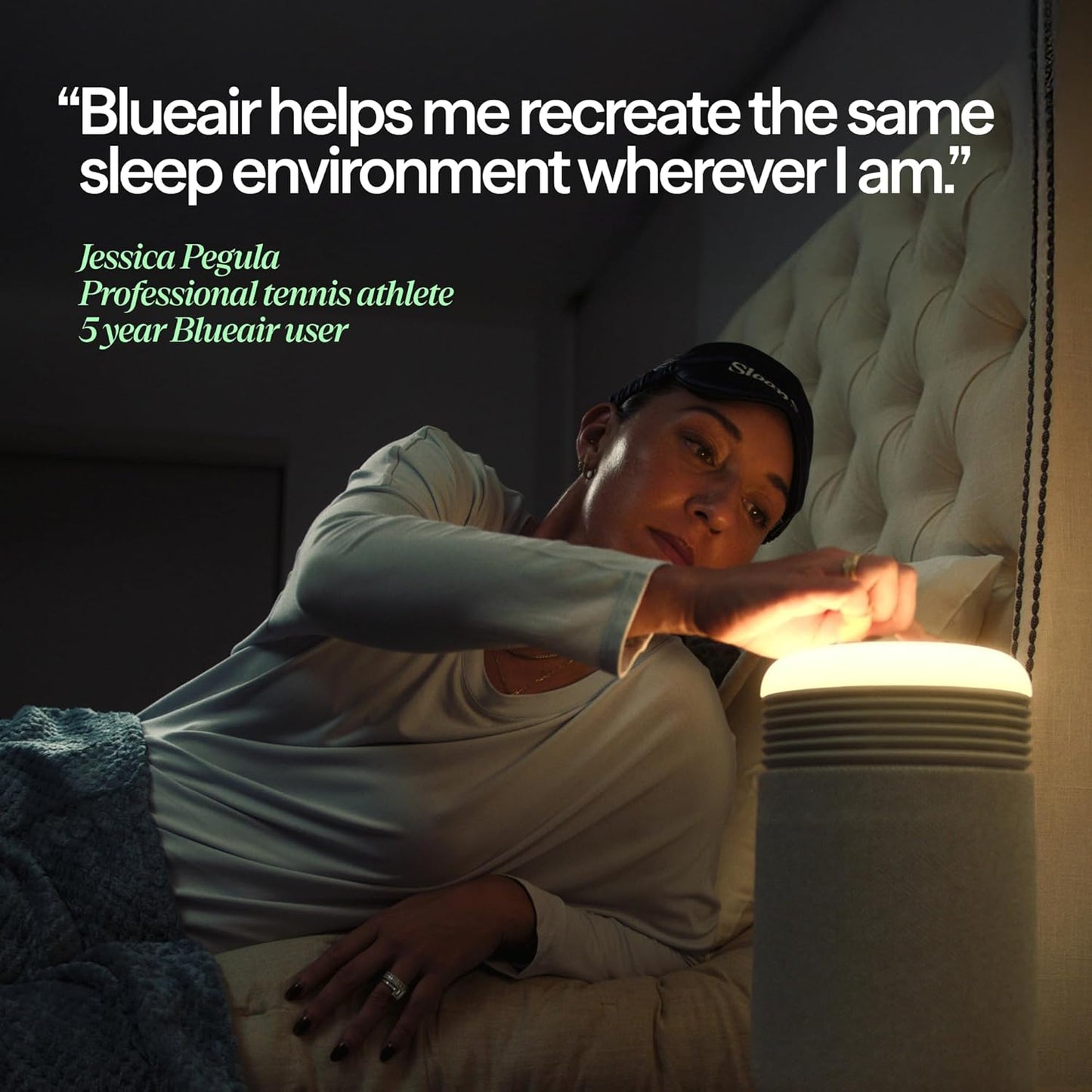 BLUEAIR Purifier for Bedroom - Mini Restful - Sunrise Clock with HEPASilent Filtration and Wake Up Light - Cleans Air and Supports Circadian Rhythm - USB-C and App Connectivity, Blue
