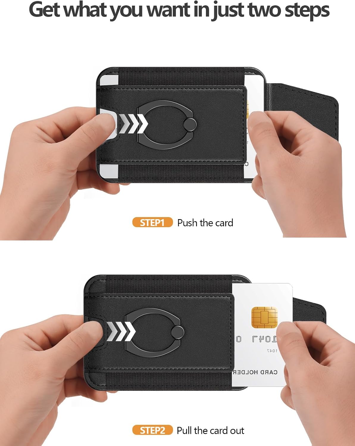 For Magsafe Wallet with Grip, 6-Card Holder, Stronger Magnetic Card Wallet Holder for iPhone 17/16/15, iPhone 14/13/12 Series, Leather Magnetic Phone Wallet with Privacy Flap, RFID Blocking, Black