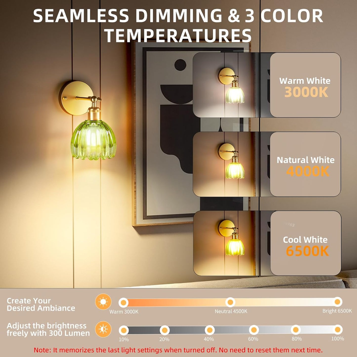 Battery Operated Wall Sconce with Remote Control, Wireless Wall sconces Set of Two with 7000mAh Dimmable Magnetic RGB Bulbs, Rechargeable Wall Light for Bedside Bedroom Living Room Hallway Wall Decor