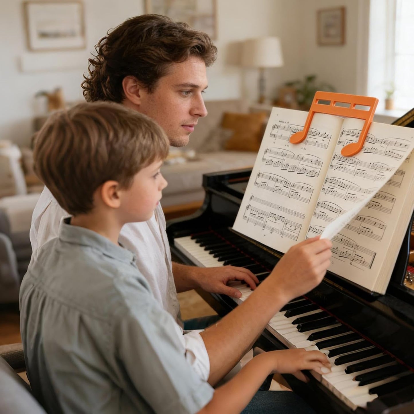 Music Holder for Piano, Non-Slip 3D Printed Clip – Clips for Sheet Music and Bookends – for Pianists, Instrumentalists, Keyboard, Kitchen, Reading Practice, Concerts,