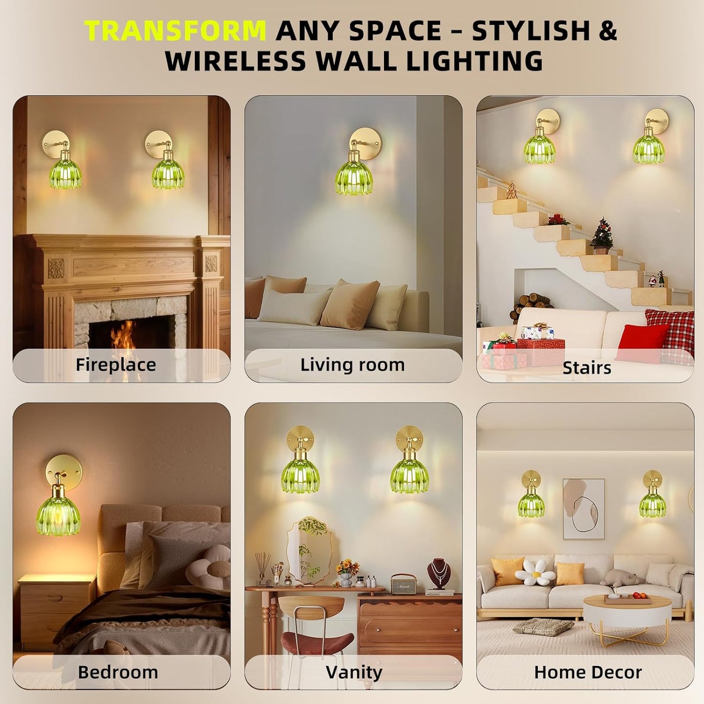 Battery Operated Wall Sconce with Remote Control, Wireless Wall sconces Set of Two with 7000mAh Dimmable Magnetic RGB Bulbs, Rechargeable Wall Light for Bedside Bedroom Living Room Hallway Wall Decor