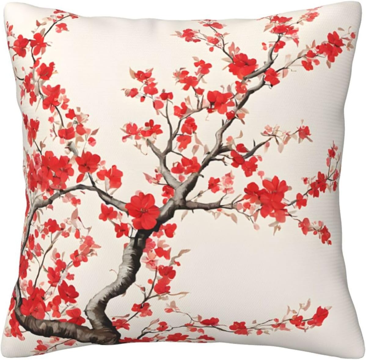 All-Season Square Pillow Covers 18"X18", Floral, Decorative Throw Pillow Covers for Sofa Bed Couch, Hidden Zipper Cushion Cover, Square Lumbar & Accent Pillowcases for Home Decor