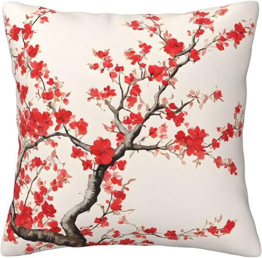 All-Season Square Pillow Covers 18"X18", Floral, Decorative Throw Pillow Covers for Sofa Bed Couch, Hidden Zipper Cushion Cover, Square Lumbar & Accent Pillowcases for Home Decor